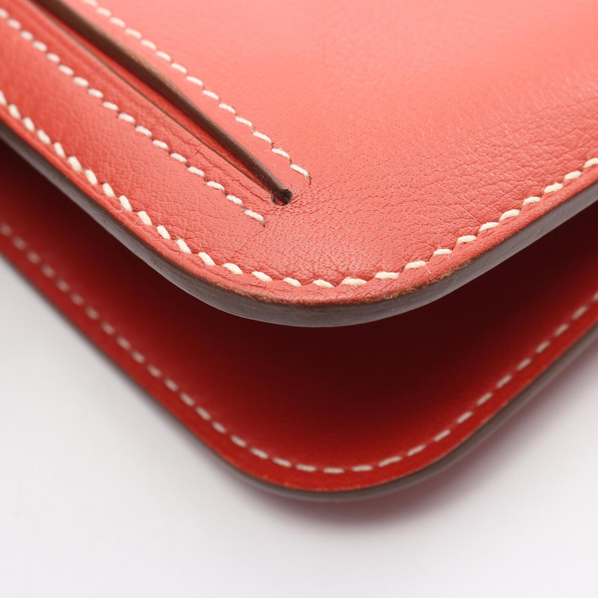 Hermes Bordeaux Pink Swift Leather Leather Long Wallet (Bi-Fold) (Pre-Owned)