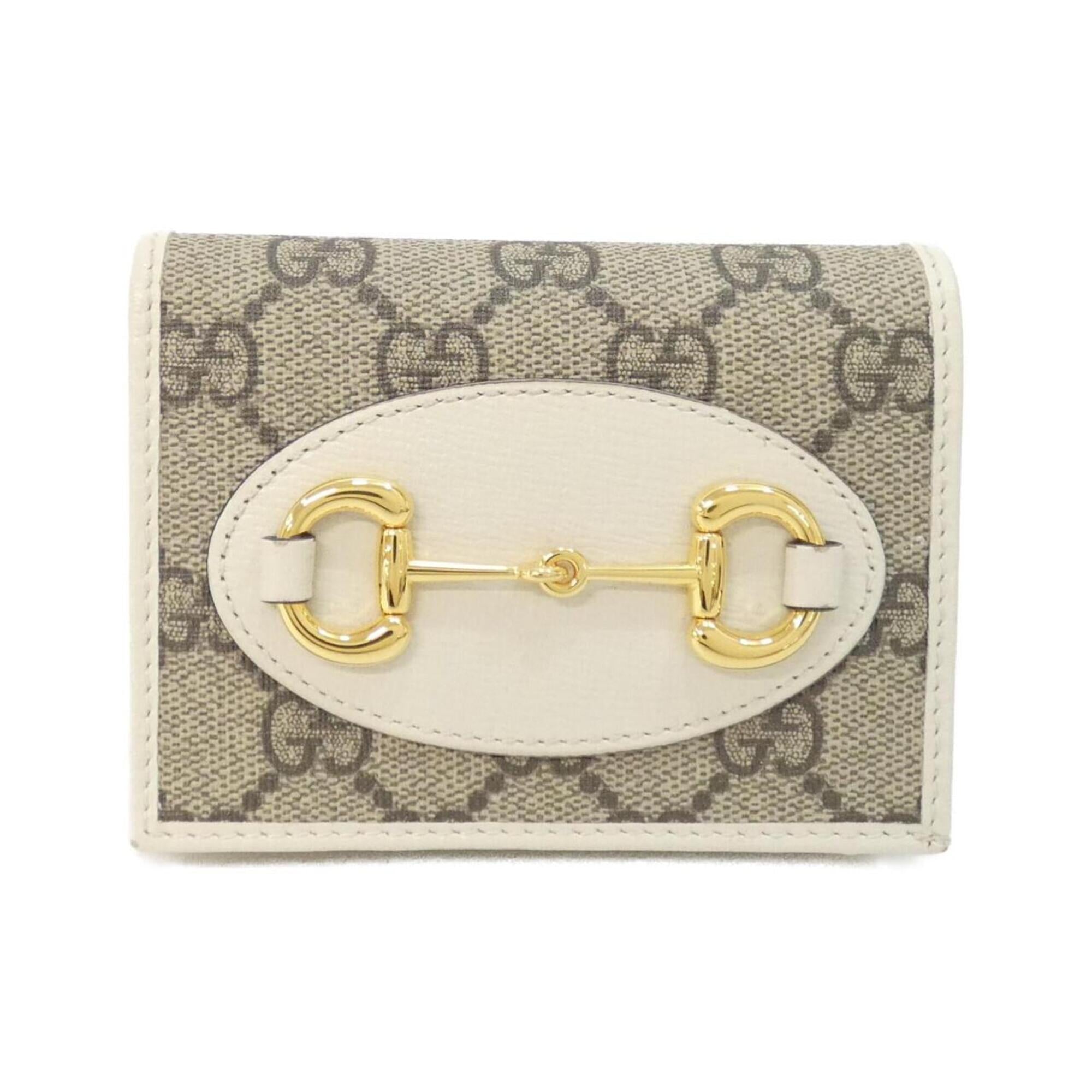 Gucci Beige White Gg Supreme Leather Wallet (Bi-Fold) (Pre-Owned)