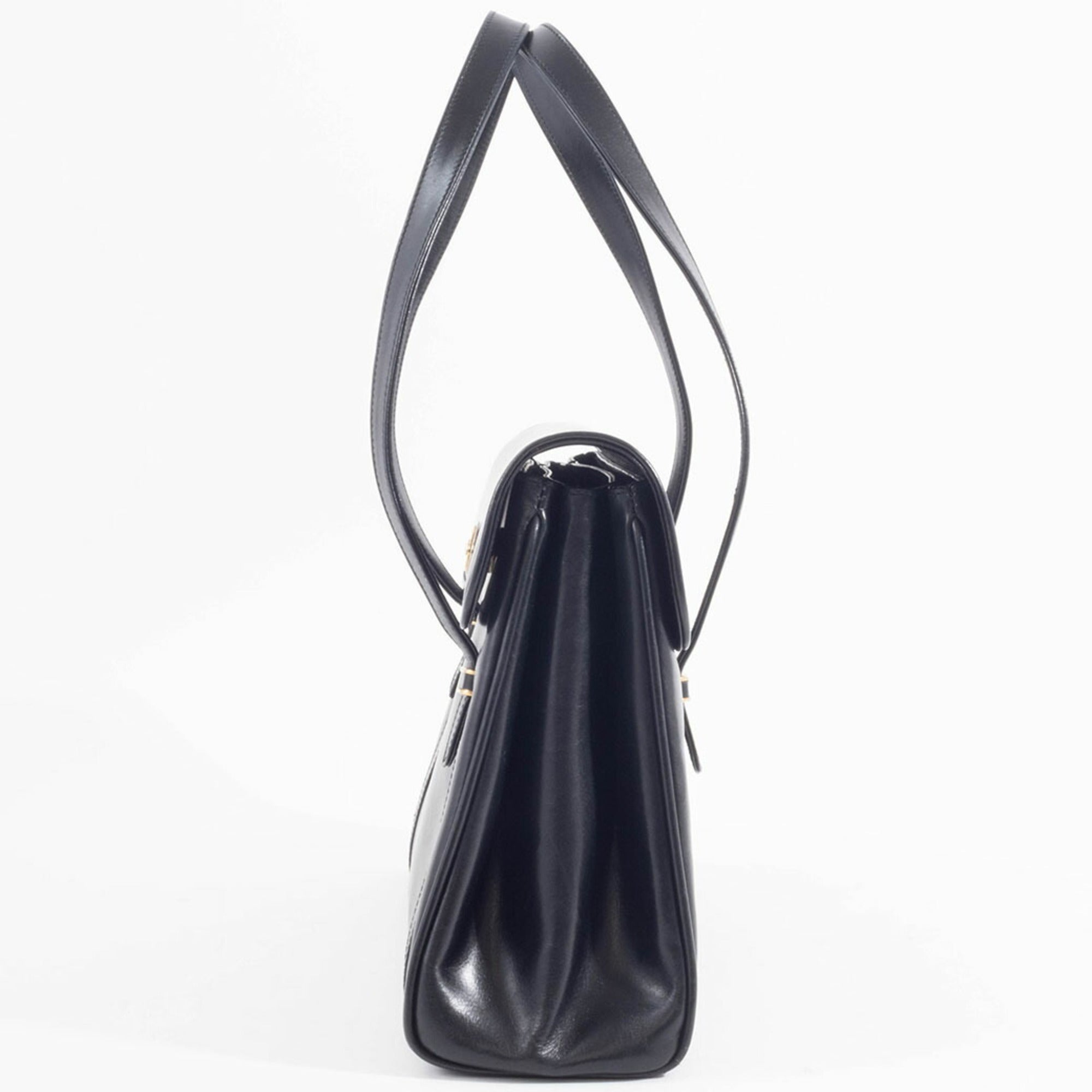 Gucci Black Leather Shoulder Bag Tote Bag (Pre-Owned)