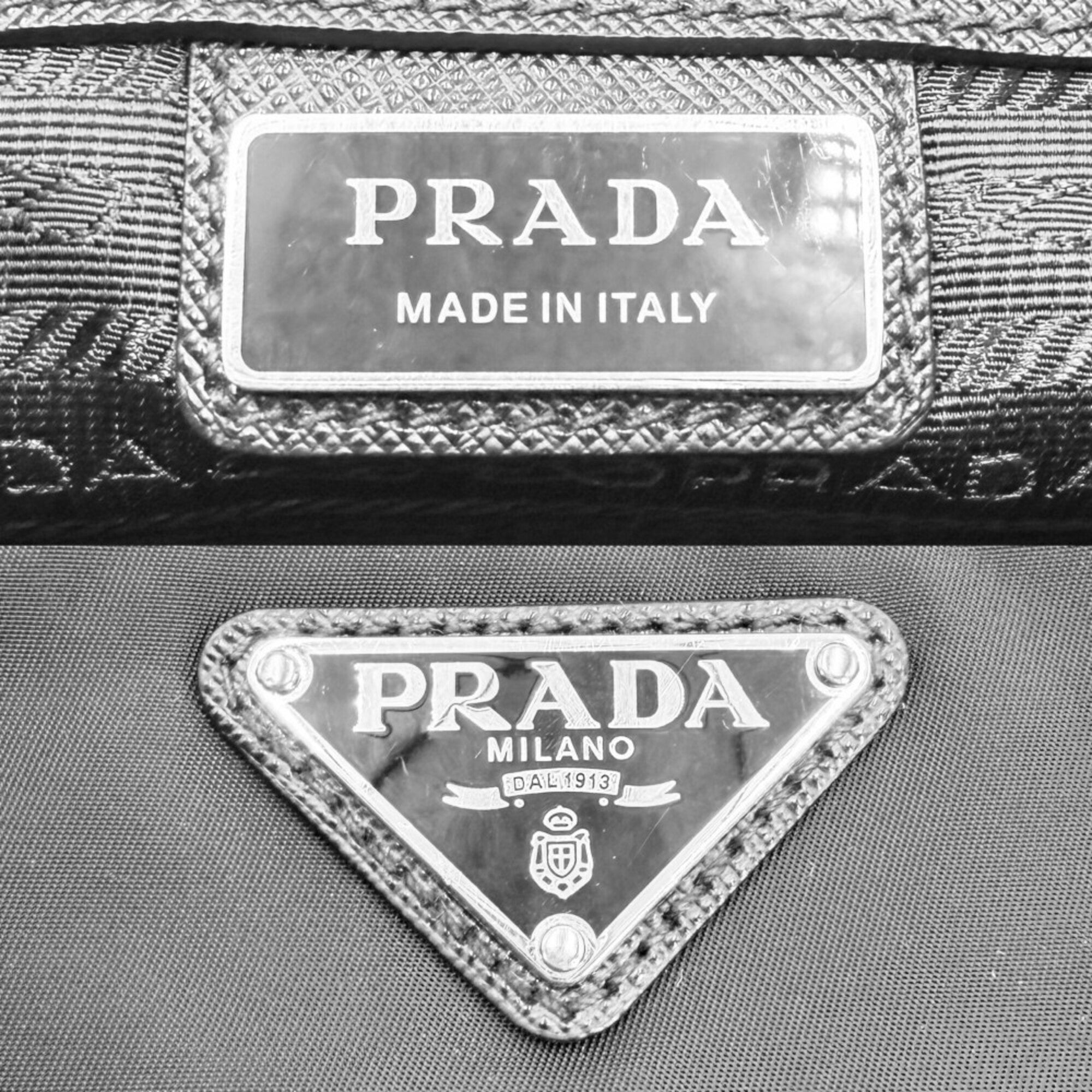 Prada Black Nylon Leather Shoulder Bag (Pre-Owned)