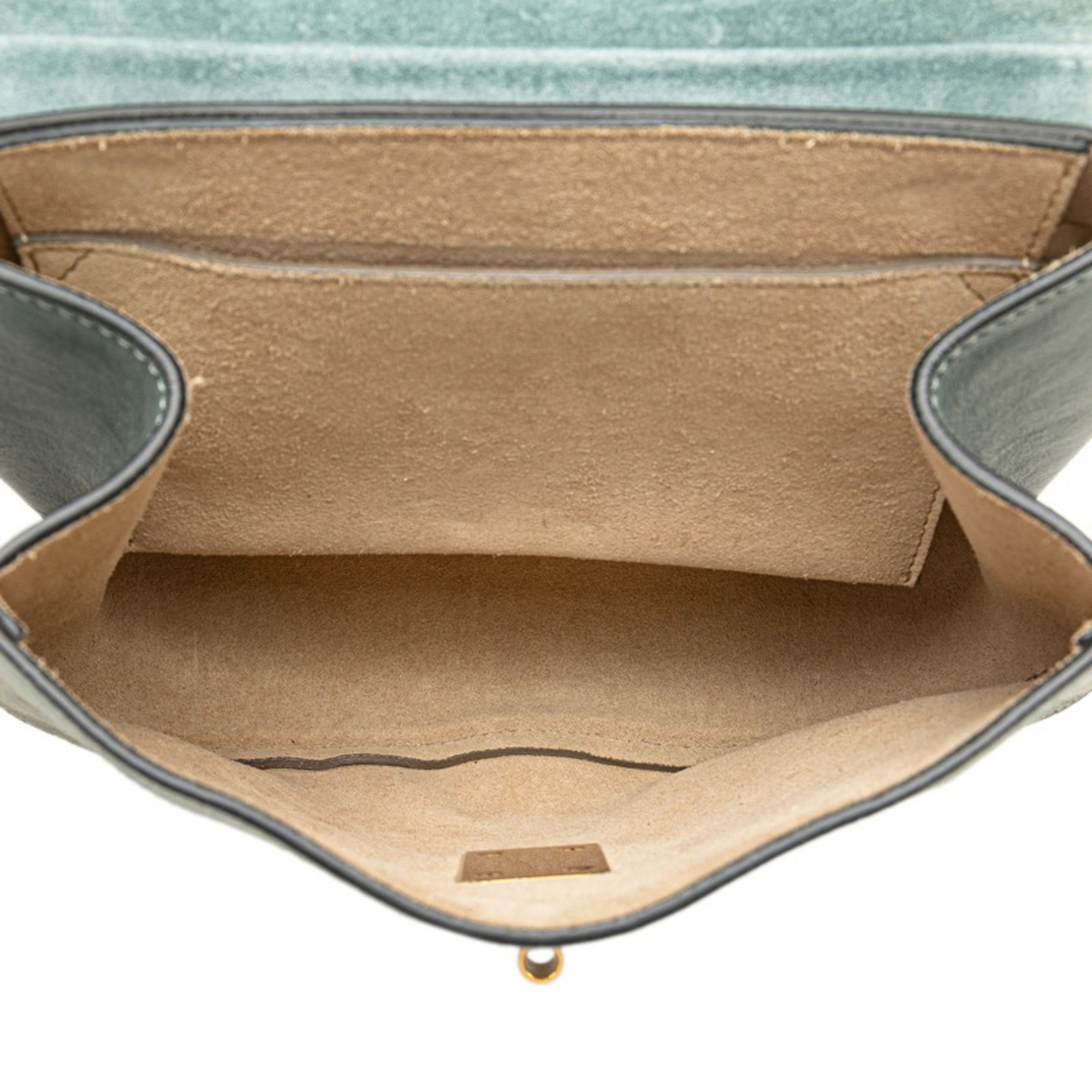 Chloé Drew Blue Leather Suede Shoulder Bag (Pre-Owned)