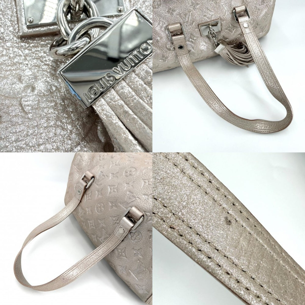 Louis Vuitton Light Pink Monogram Shimmer Handbag Tote Bag (Pre-Owned)