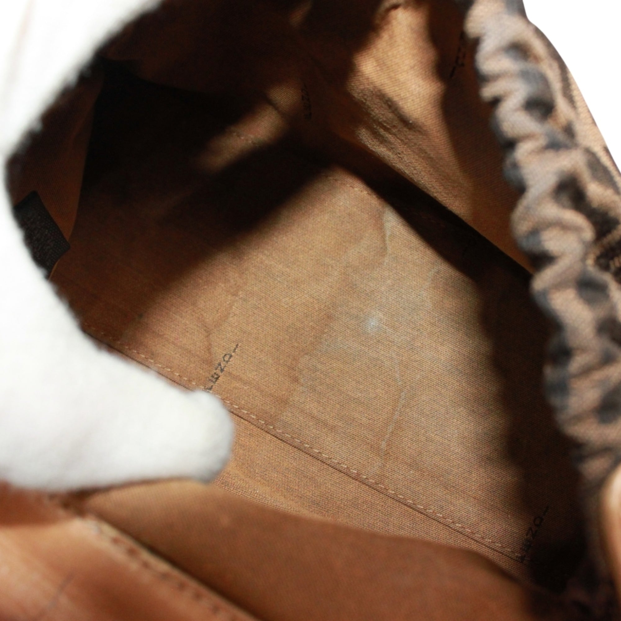Fendi Beige Brown Canvas Leather Handbag (Pre-Owned)