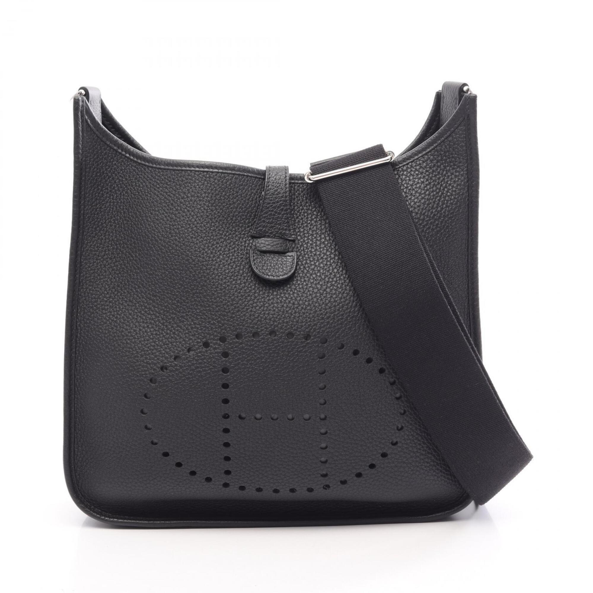 Hermes Black Taurillon Clemence Leather Shoulder Bag (Pre-Owned)