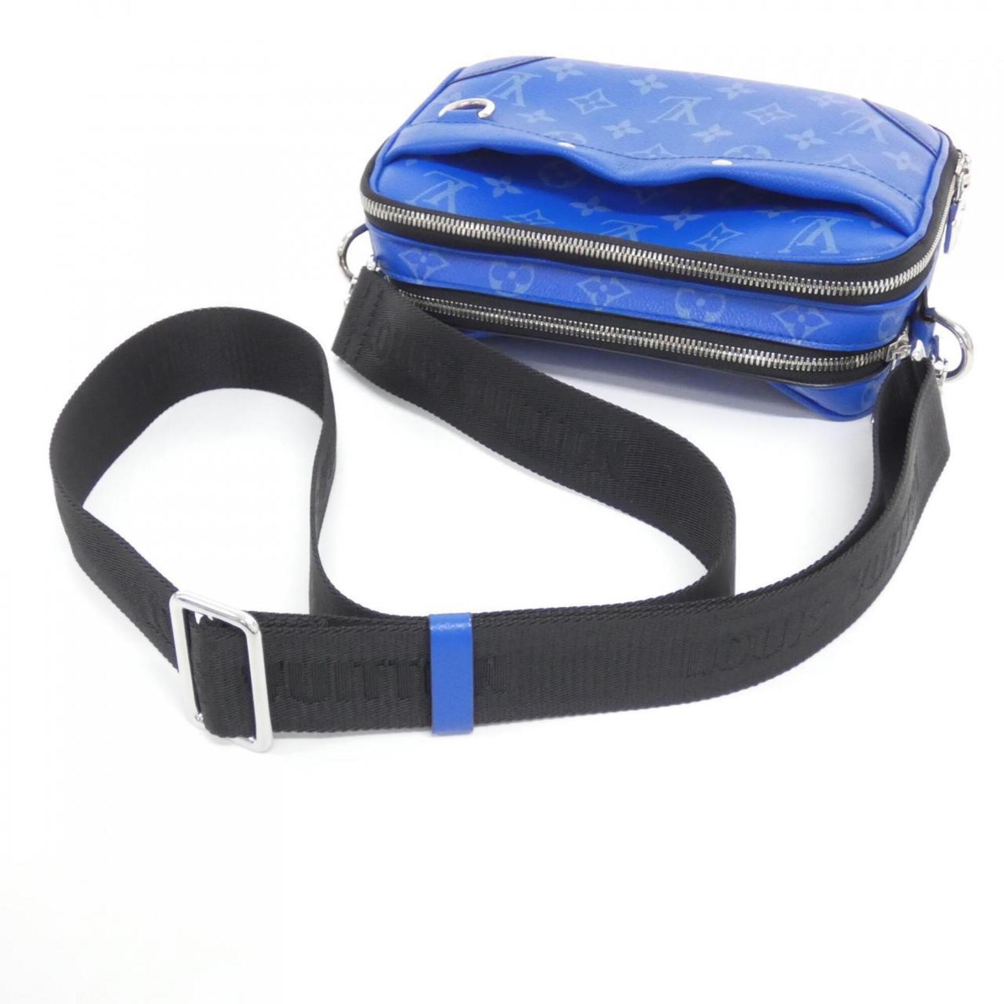 Louis Vuitton Blue Coated Canvas Leather Shoulder Bag (Pre-Owned)