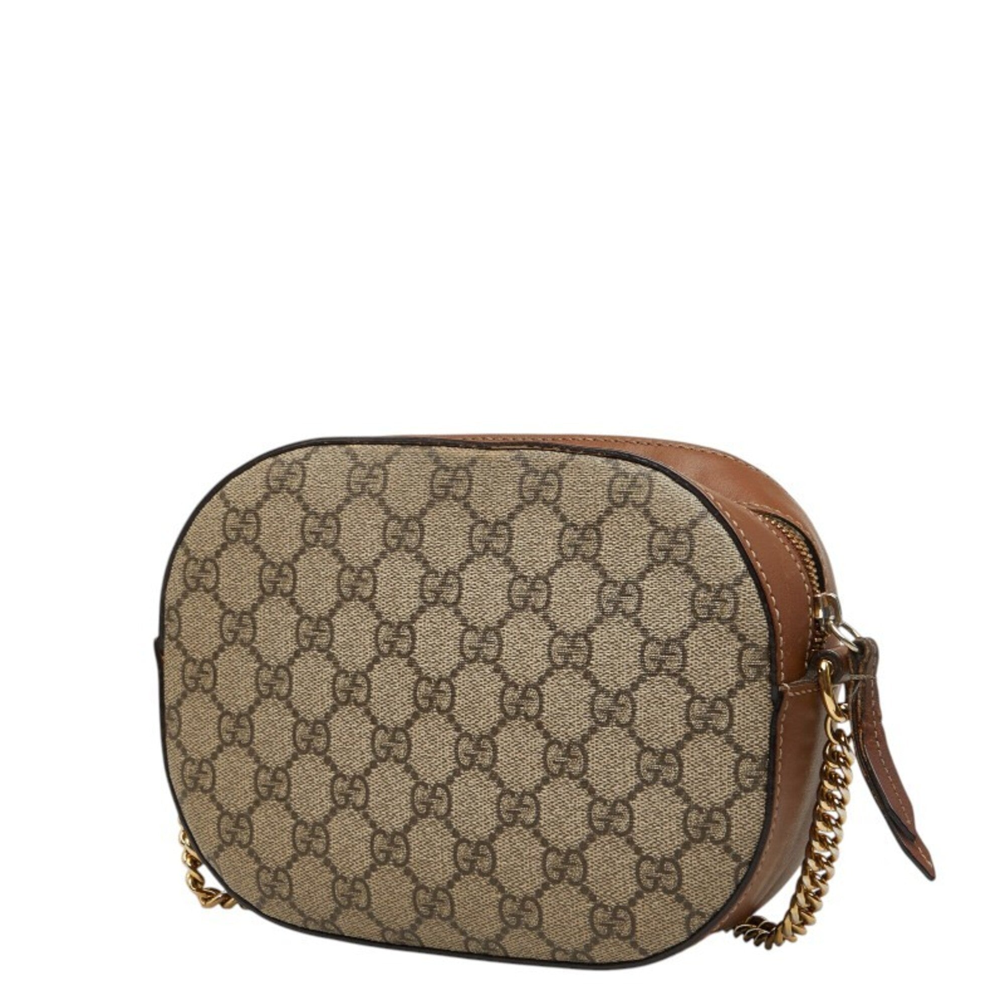 Gucci Beige Brown Pvc Leather Shoulder Bag (Pre-Owned)