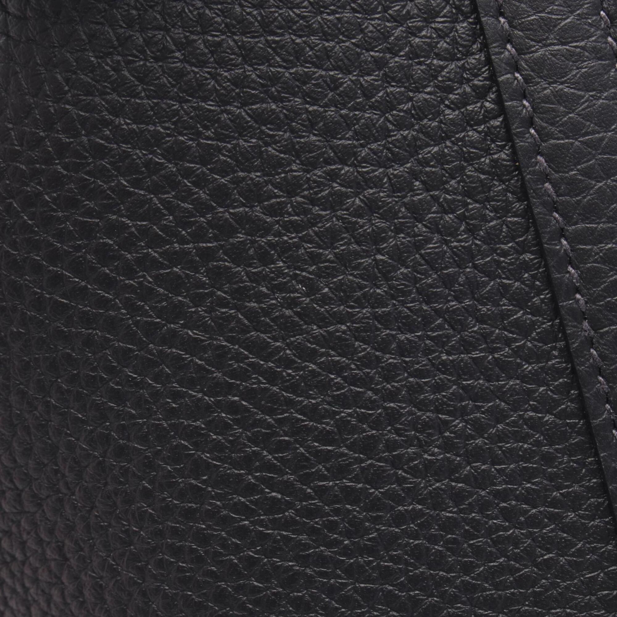 Hermes Navy Taurillon Clemence Leather Handbag (Pre-Owned)