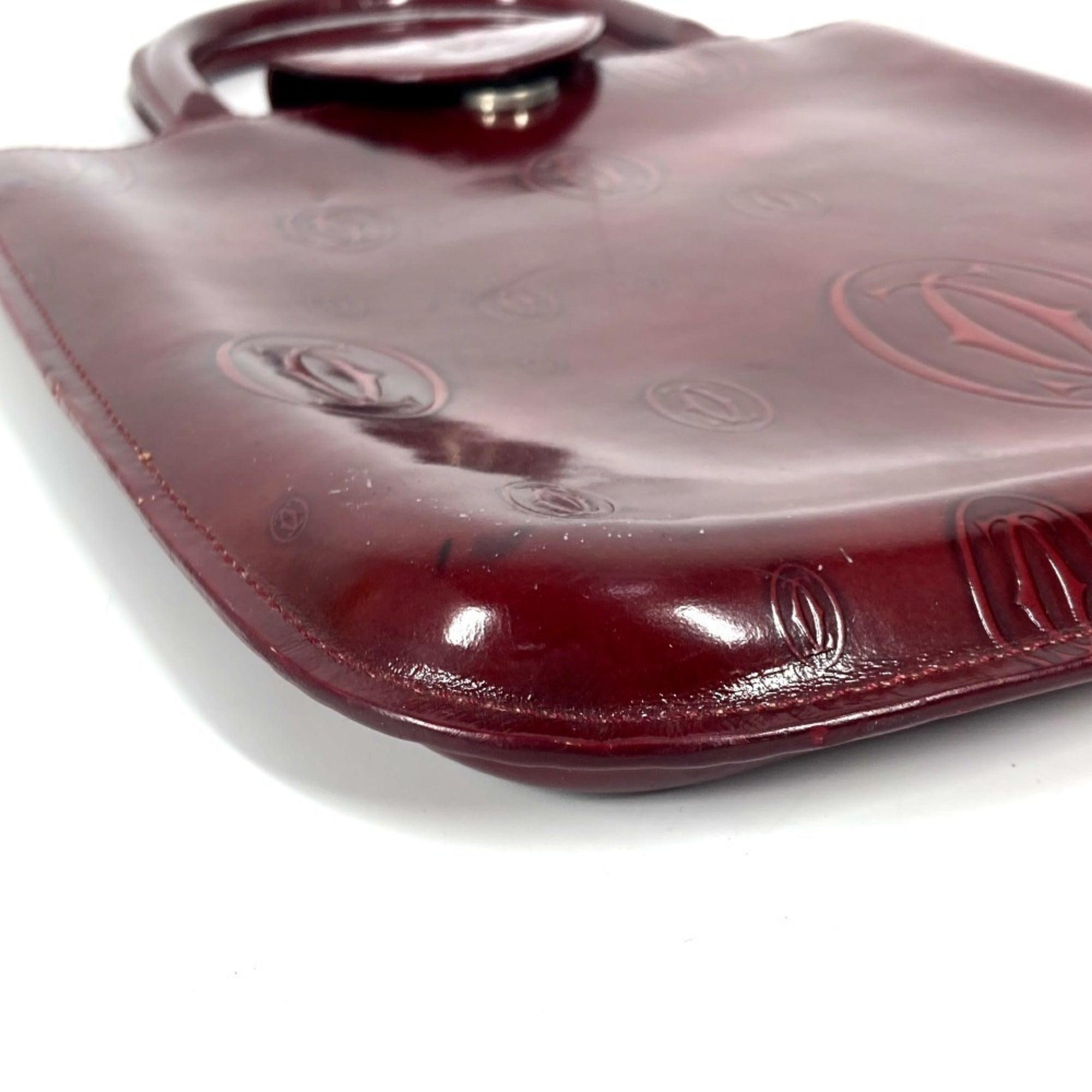 Cartier Happy Birthday Red Color Leather Handbag Tote Bag (Pre-Owned)