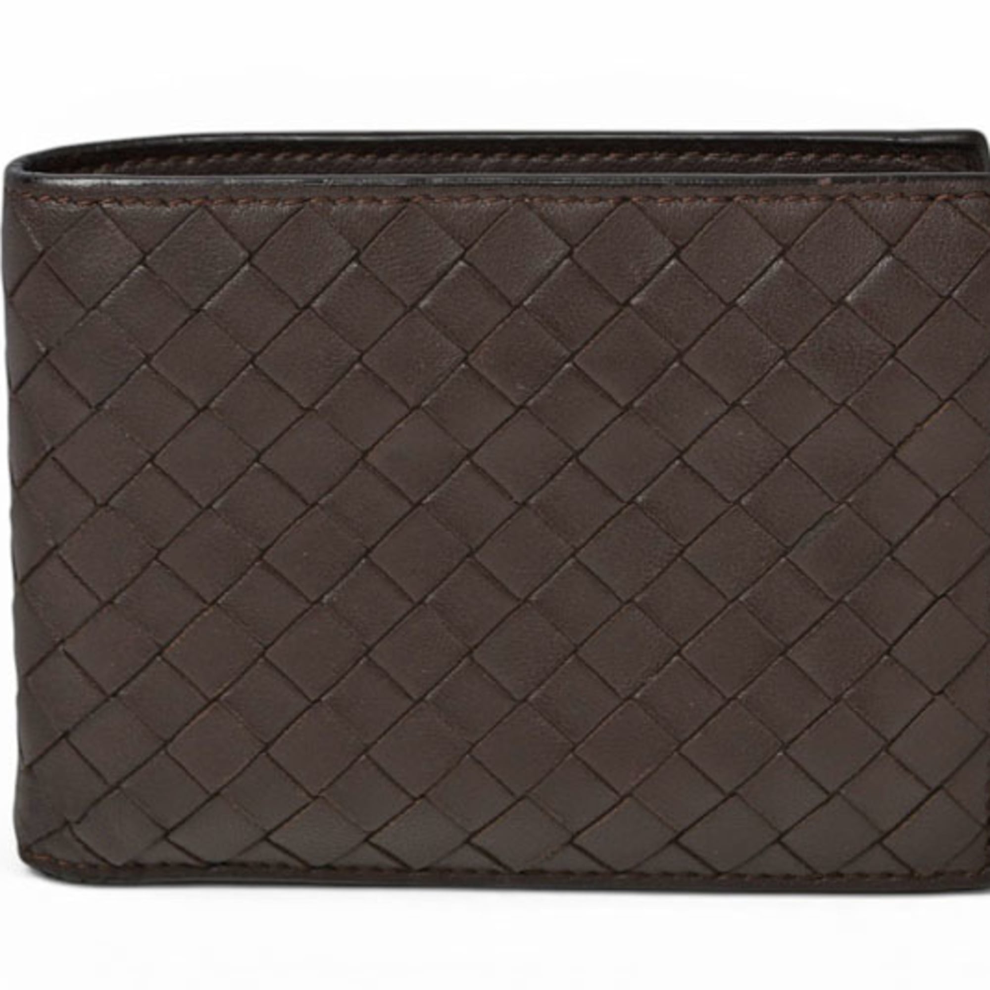 Bottega Veneta Intrecciato Dark Brown Wallet (Bi-Fold) (Pre-Owned)
