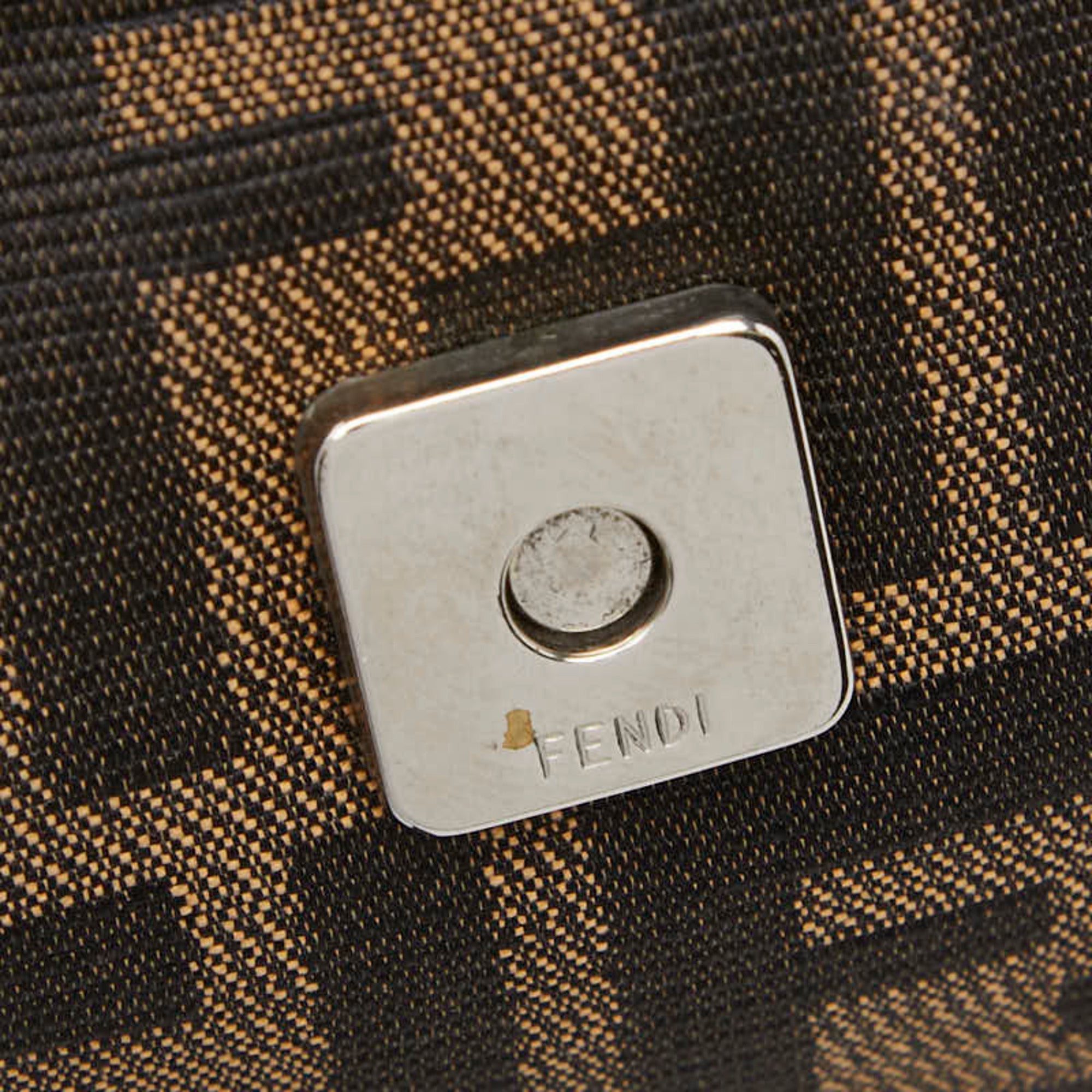 Fendi Brown Canvas Leather Shoulder Bag (Pre-Owned)