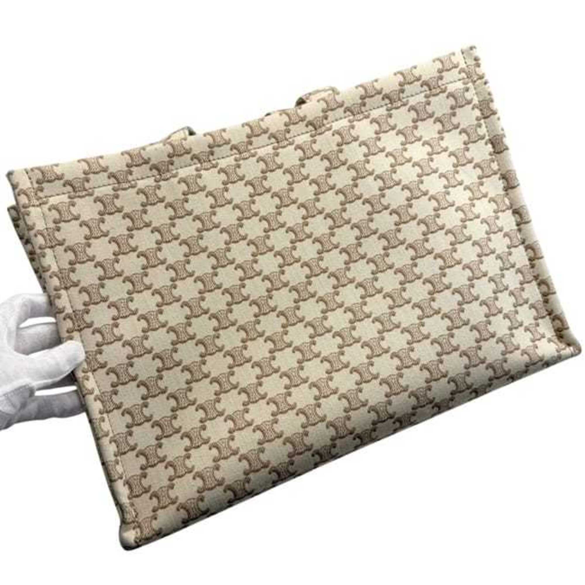 Celine Beige Brown Canvas Tote Bag (Pre-Owned)