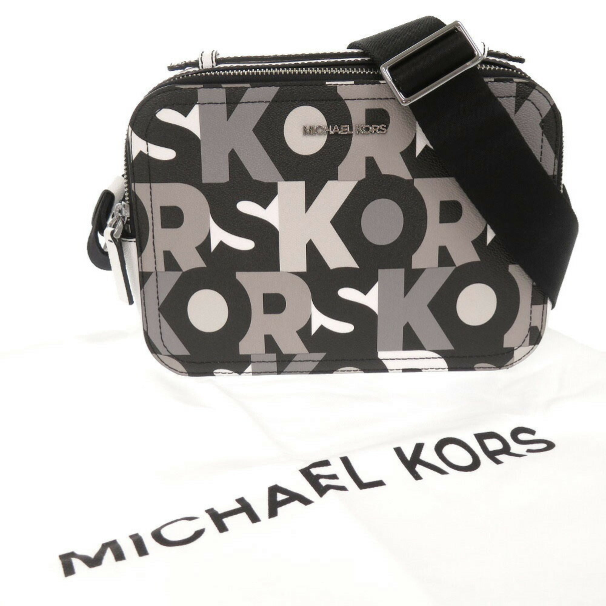 Michael Kors Black Gray White Pvc Shoulder Bag (Pre-Owned)