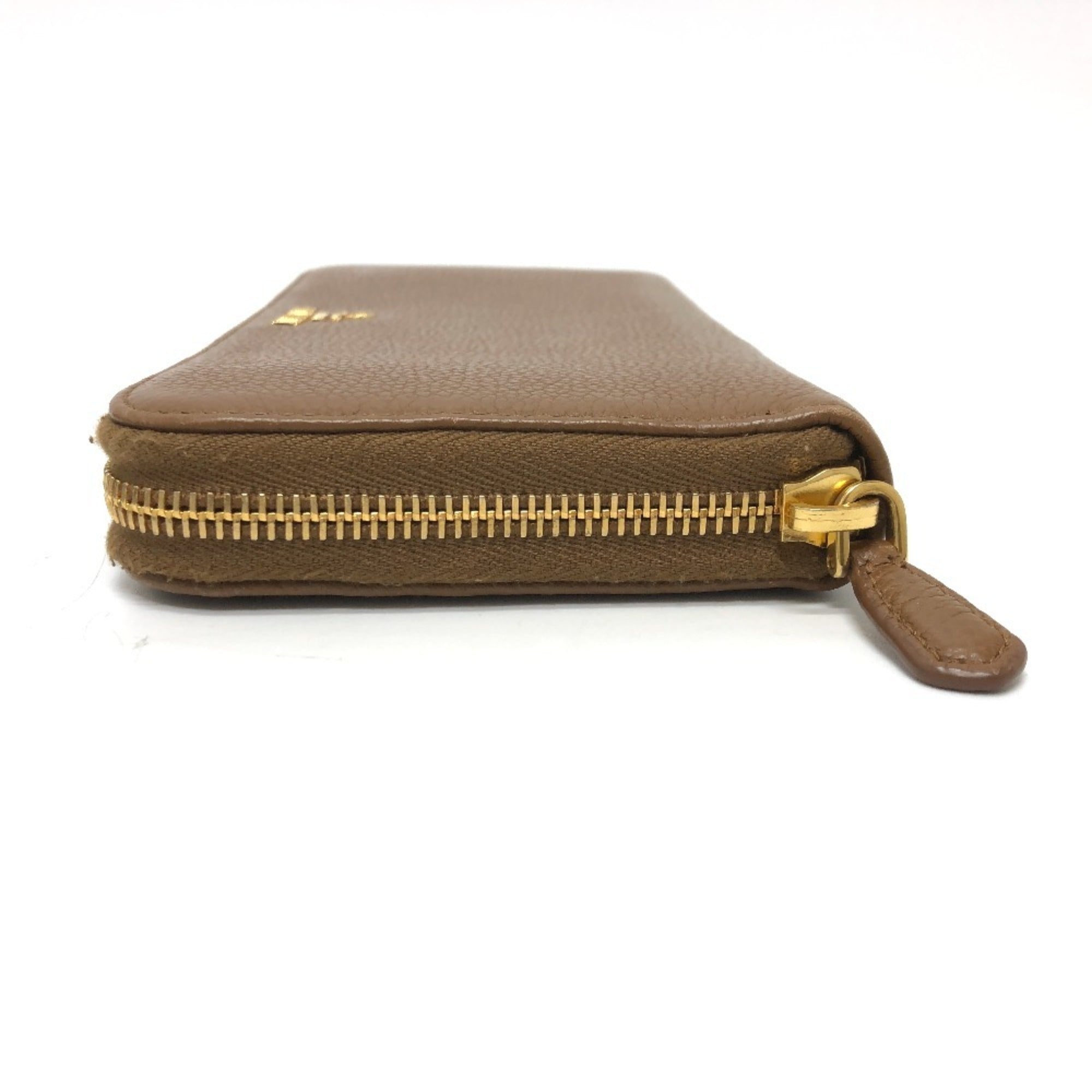Prada Brown Leather Long Wallet (Bi-Fold) (Pre-Owned)