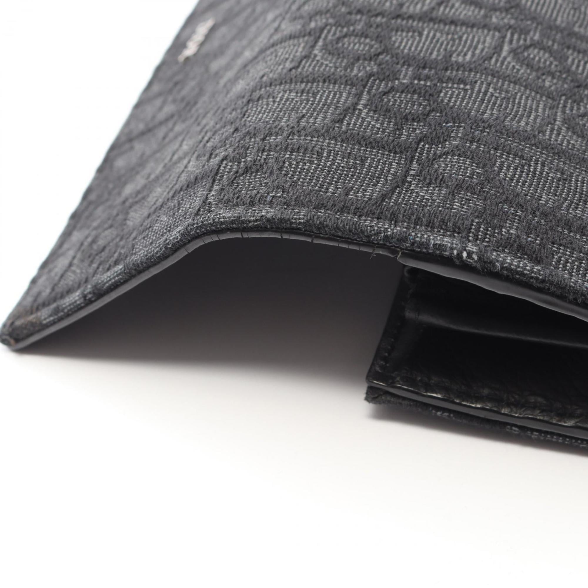 Christian Dior Black Canvas Long Wallet (Bi-Fold) (Pre-Owned)