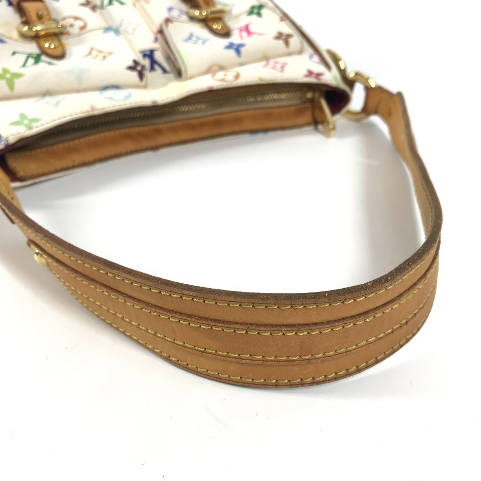 Louis Vuitton White Coated Canvas Shoulder Bag (Pre-Owned)