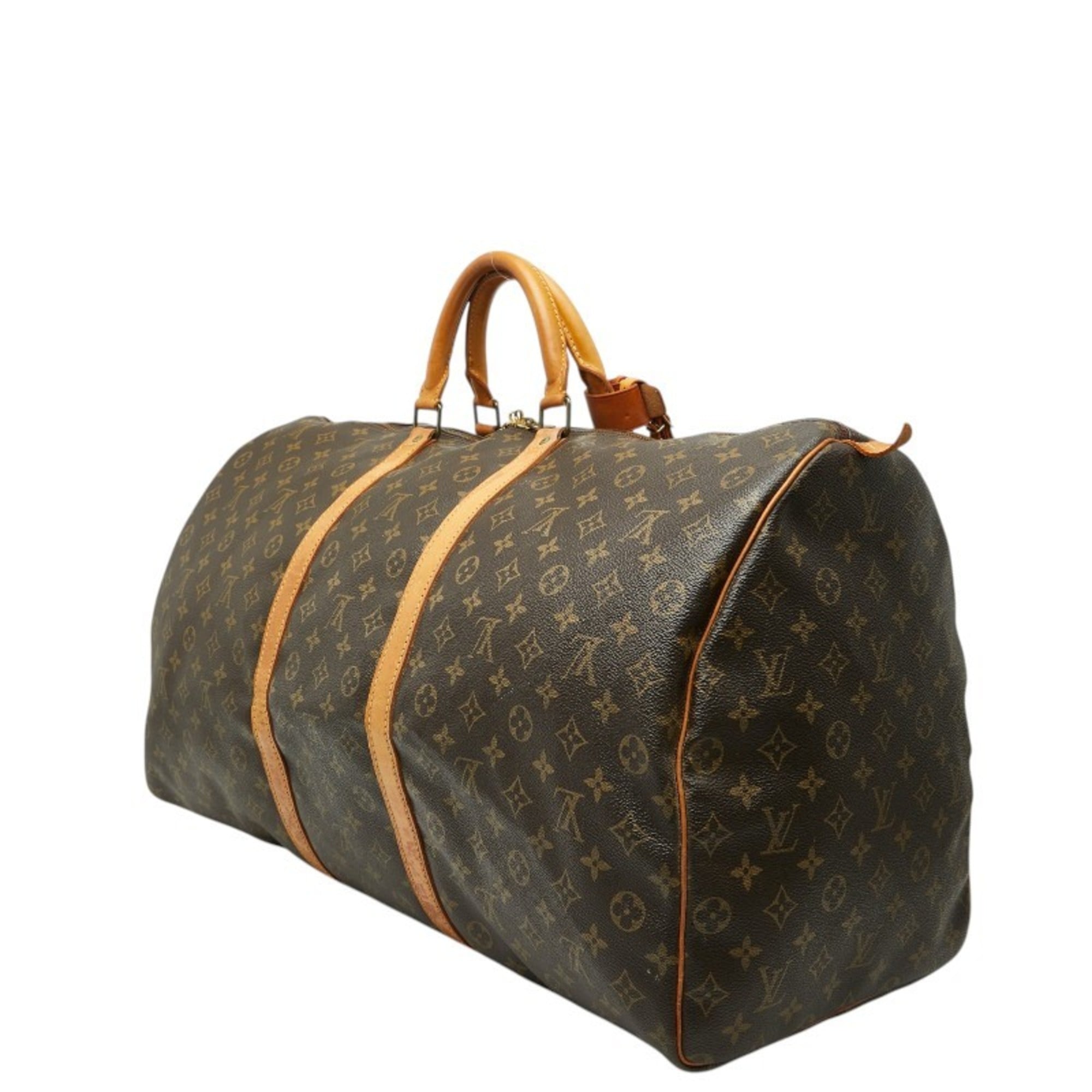 Louis Vuitton Brown Pvc Leather Boston Bag (Pre-Owned)