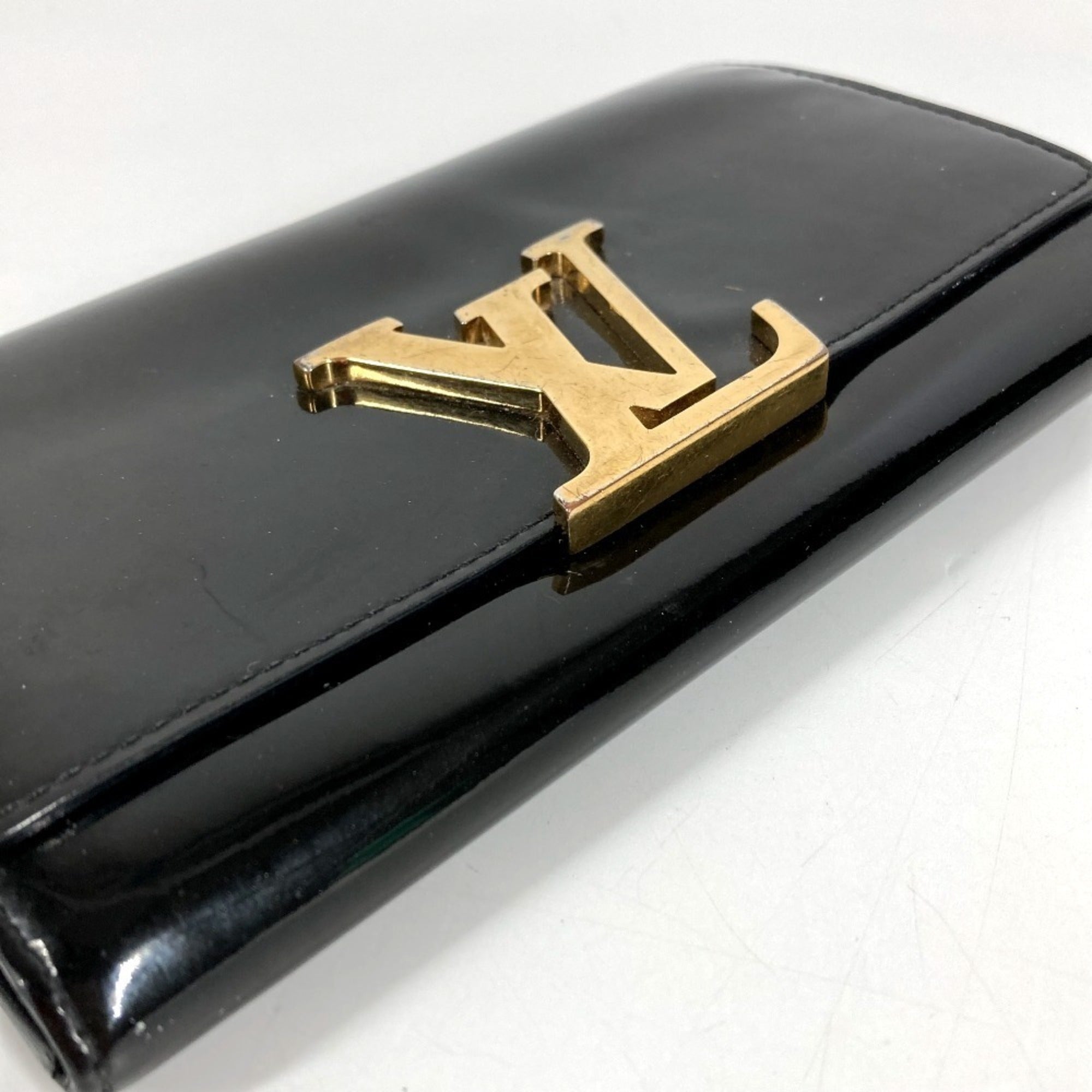 Louis Vuitton Black Patent Leather Long Wallet (Bi-Fold) (Pre-Owned)