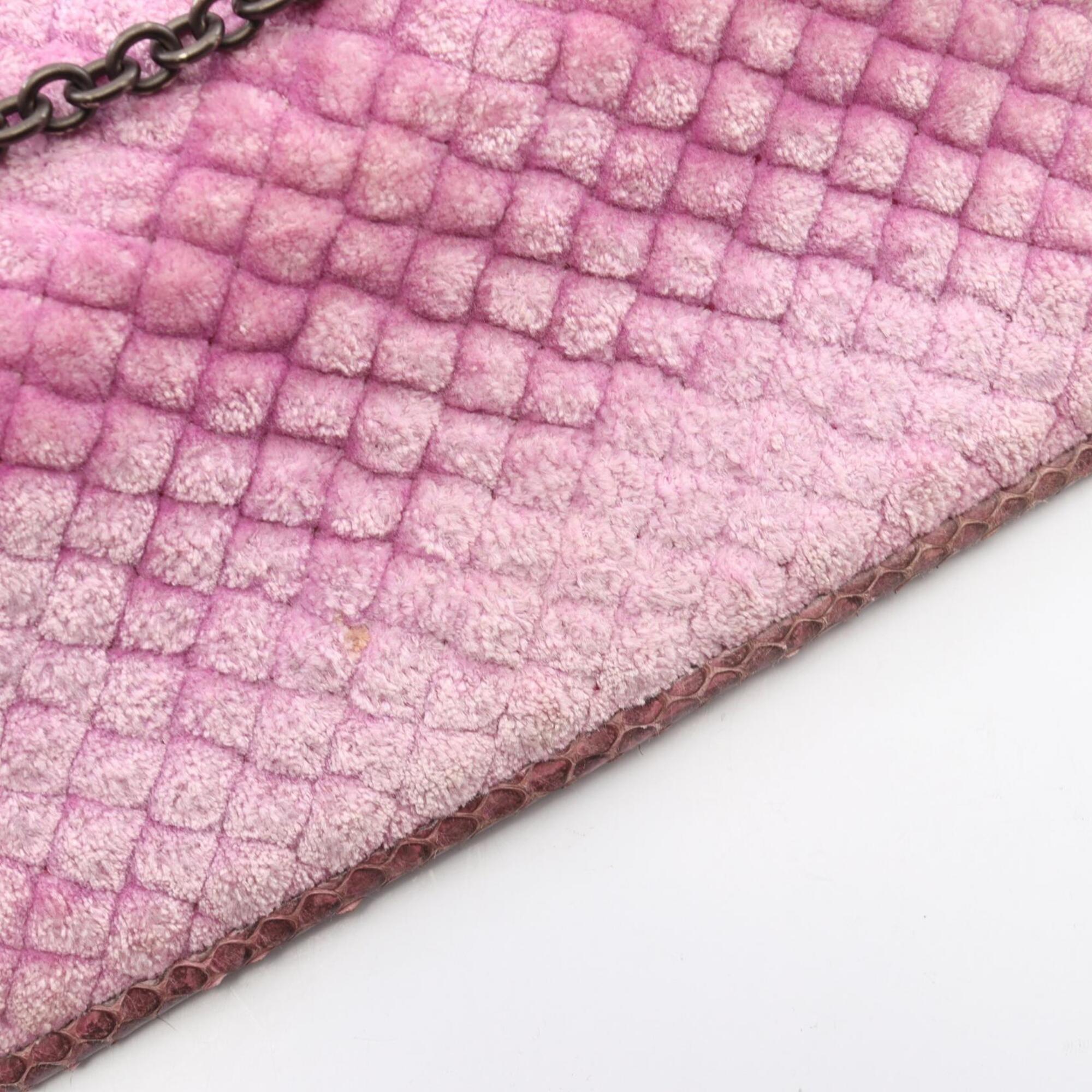 Bottega Veneta Purple Fabric Leather Handbag Shoulder Bag (Pre-Owned)