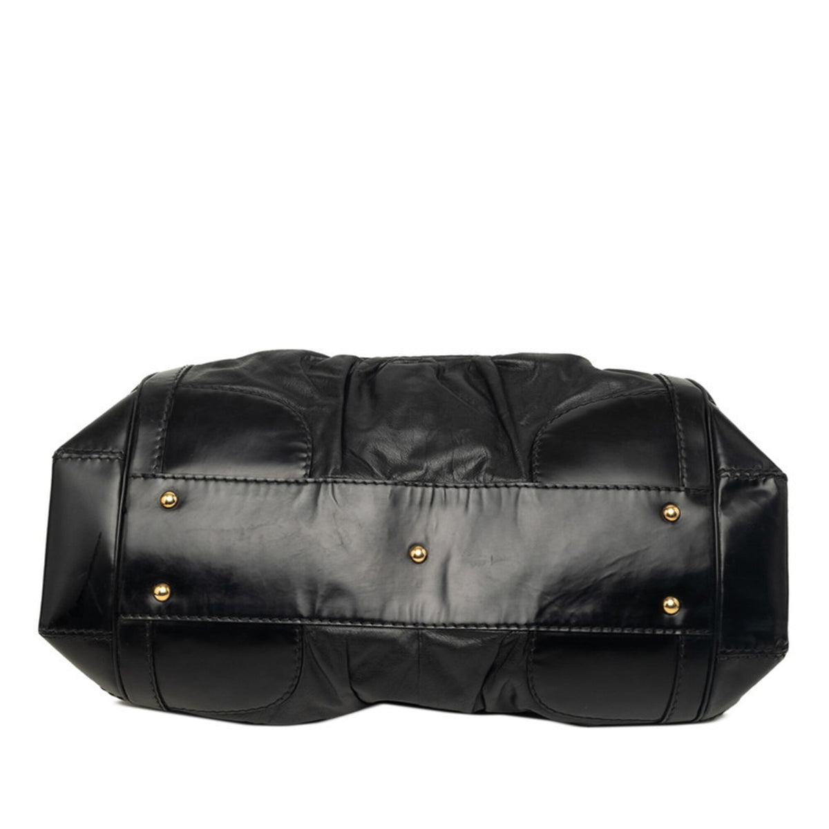 Gucci Black Leather Boston Bag Handbag (Pre-Owned)