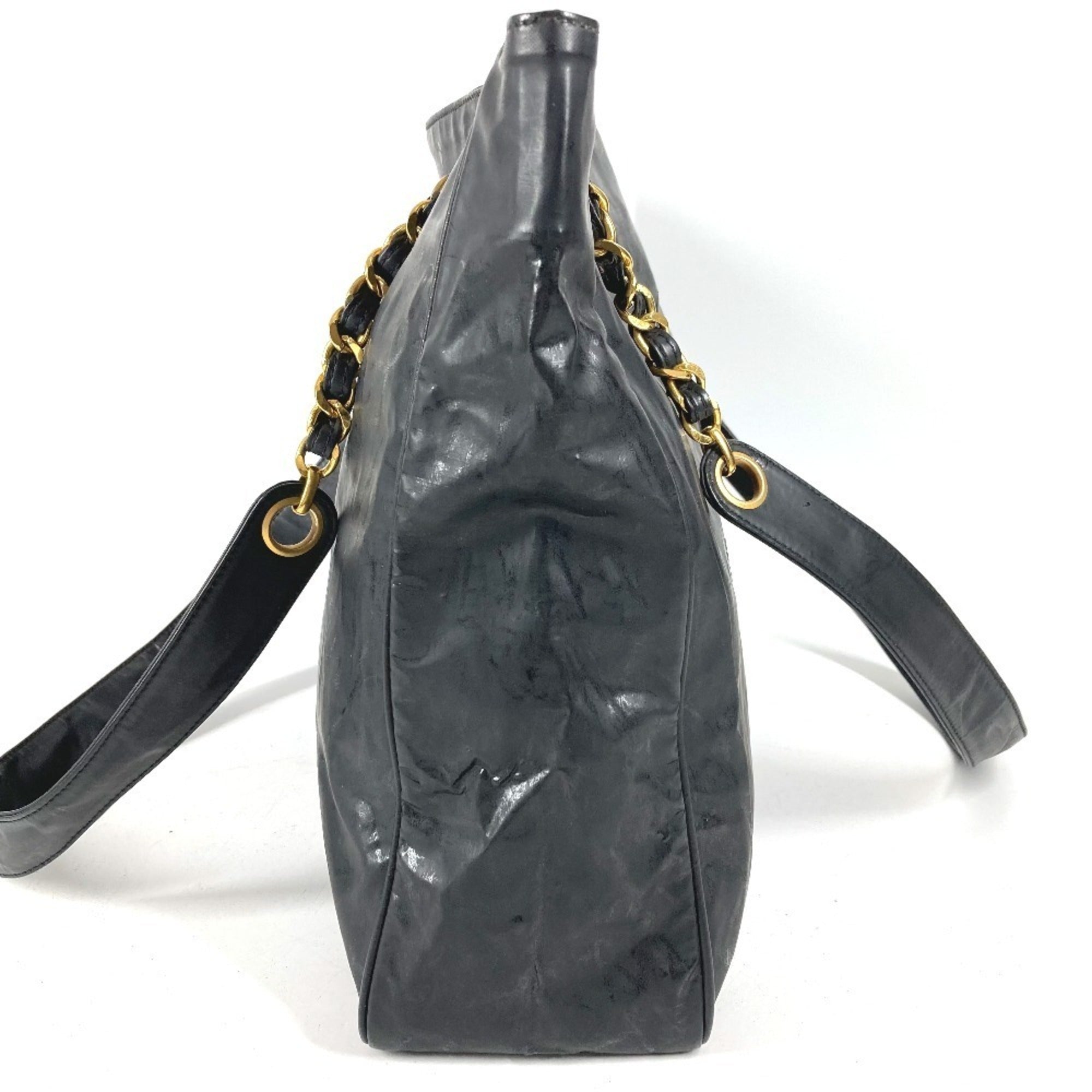 Chanel Black Coated Canvas Shoulder Bag Tote Bag (Pre-Owned)