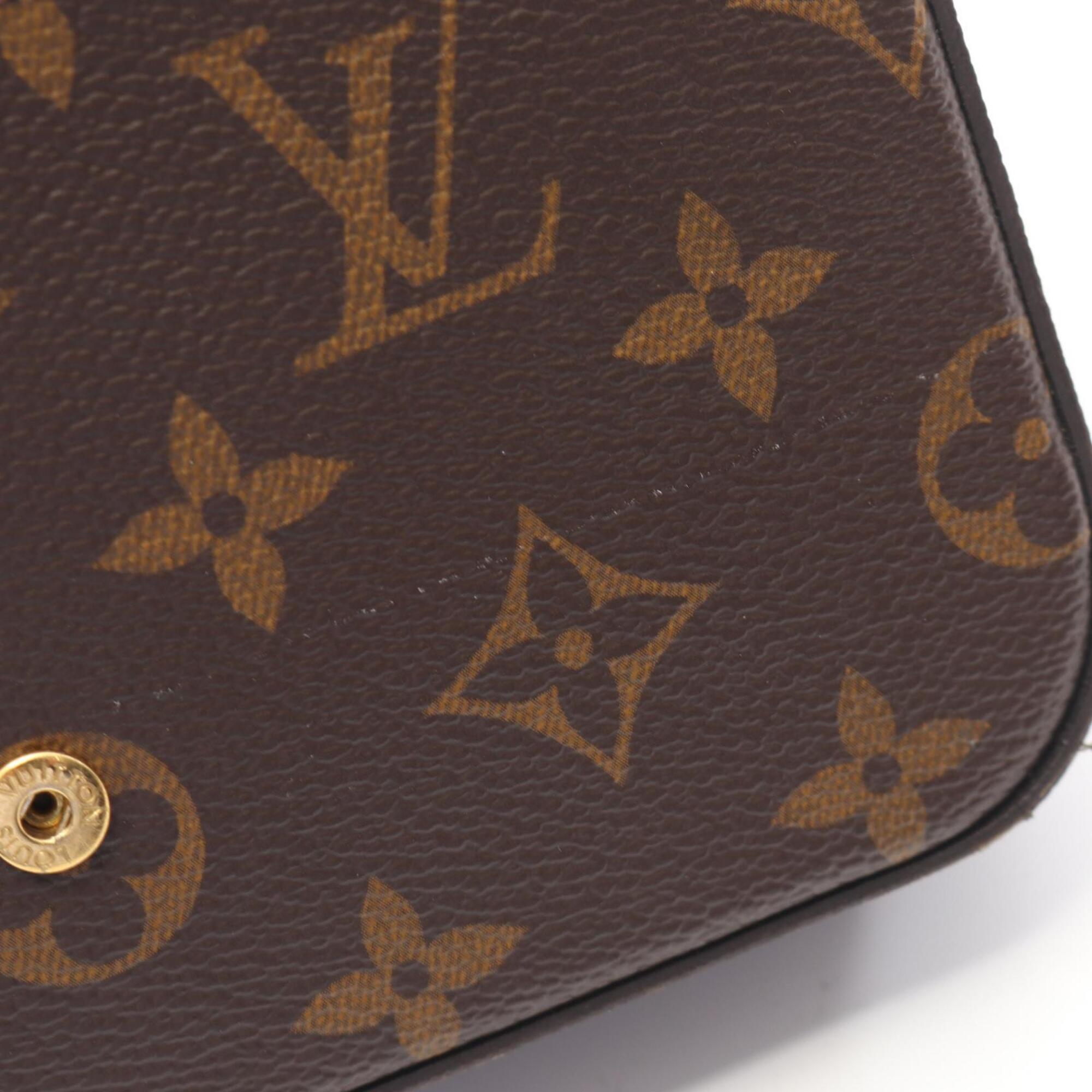 Louis Vuitton Brown Green Coated Canvas Handbag Pochette Shoulder Bag (Pre-Owned)