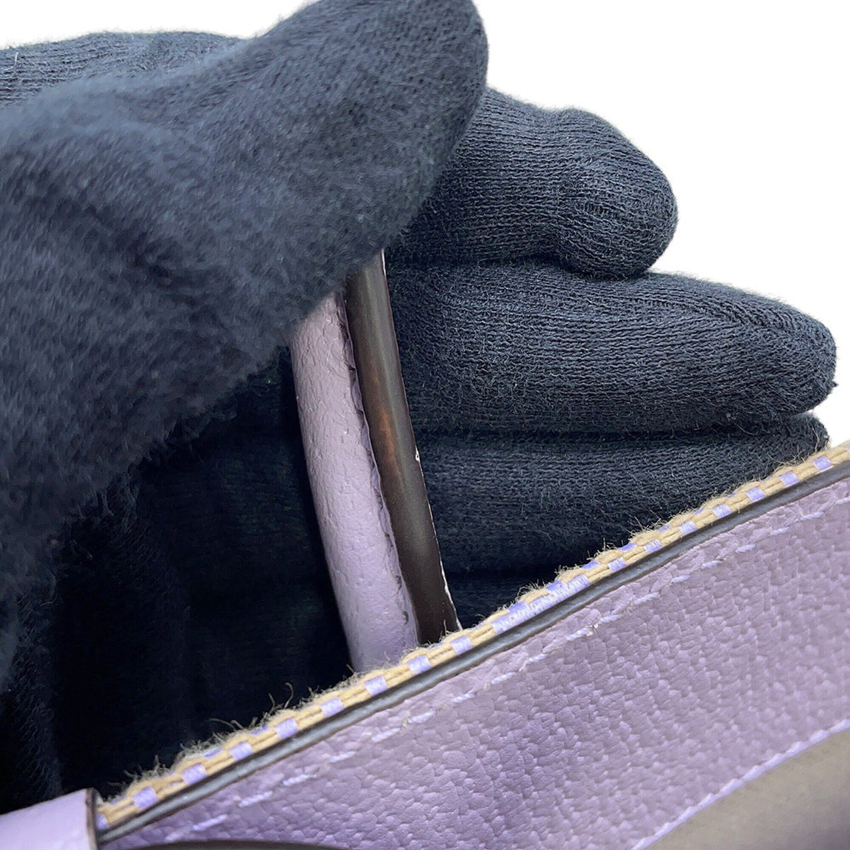Gucci Beige Purple Gg Canvas Leather Handbag (Pre-Owned)