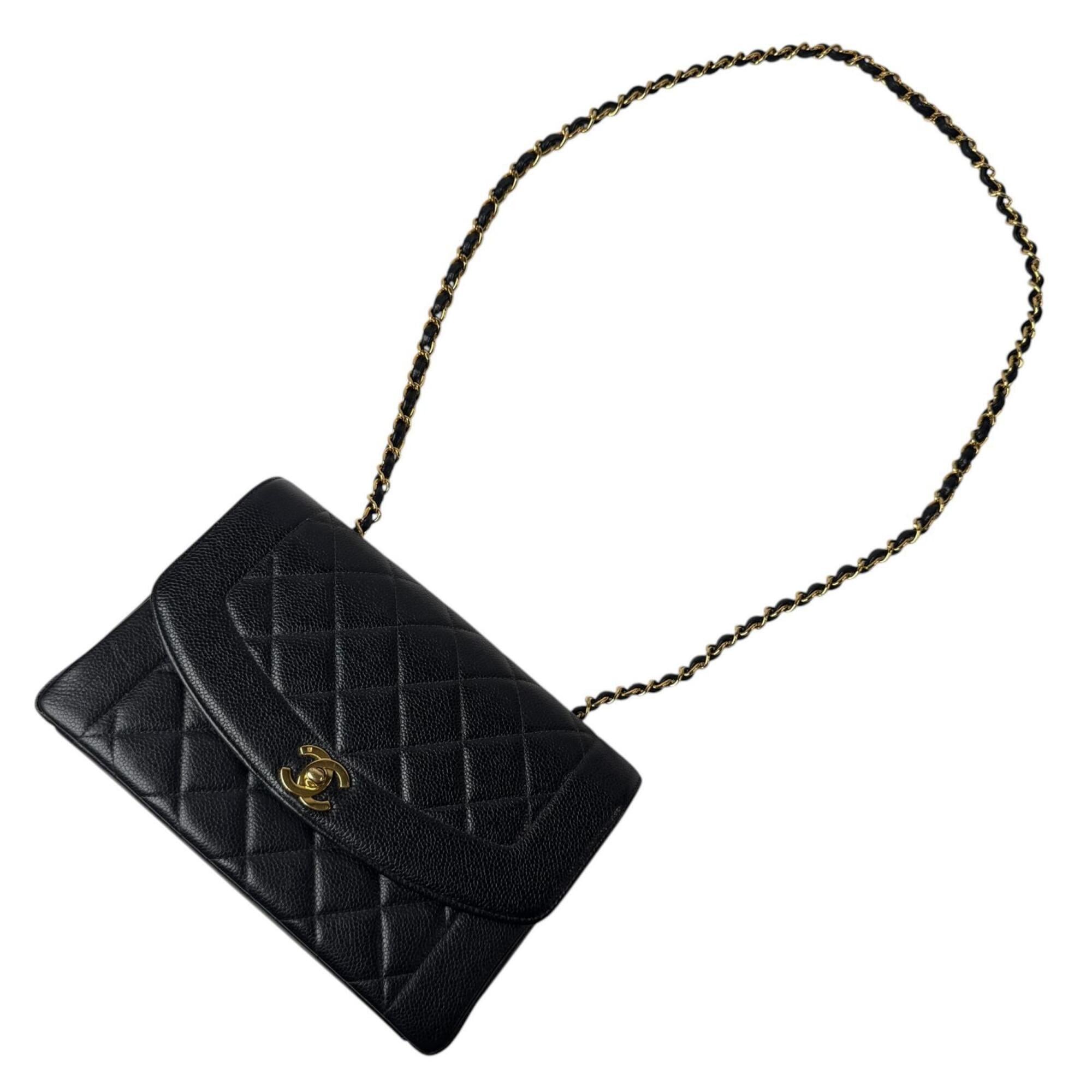 Chanel Black Grained Calfskin Shoulder Bag (Pre-Owned)