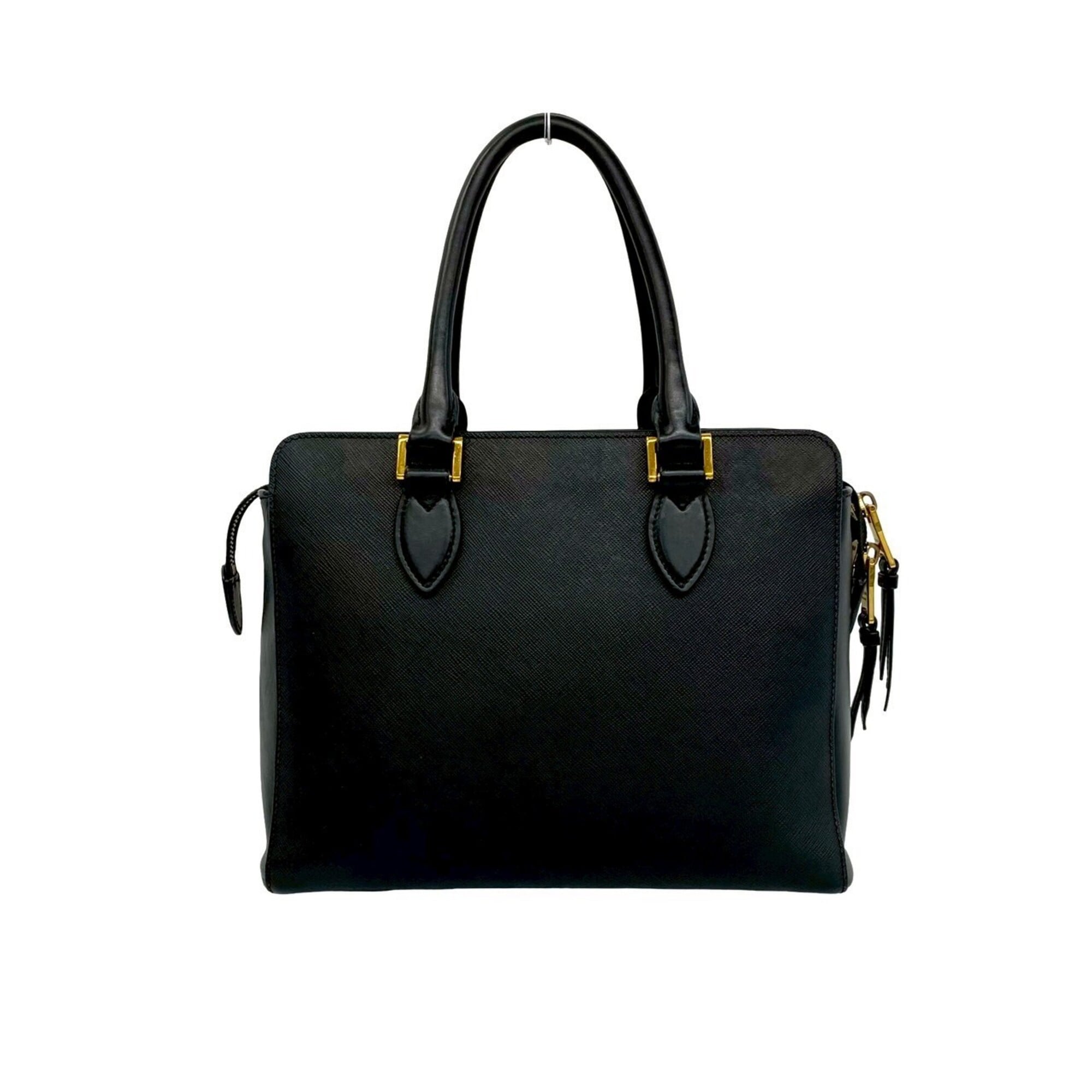 Prada Black Leather Handbag Shoulder Bag Tote Bag (Pre-Owned)