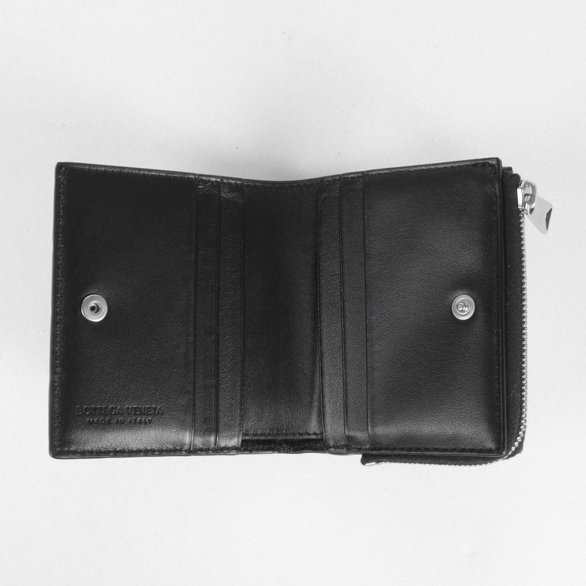 Bottega Veneta Black Intrecciato Wallet (Bi-Fold) (Pre-Owned)