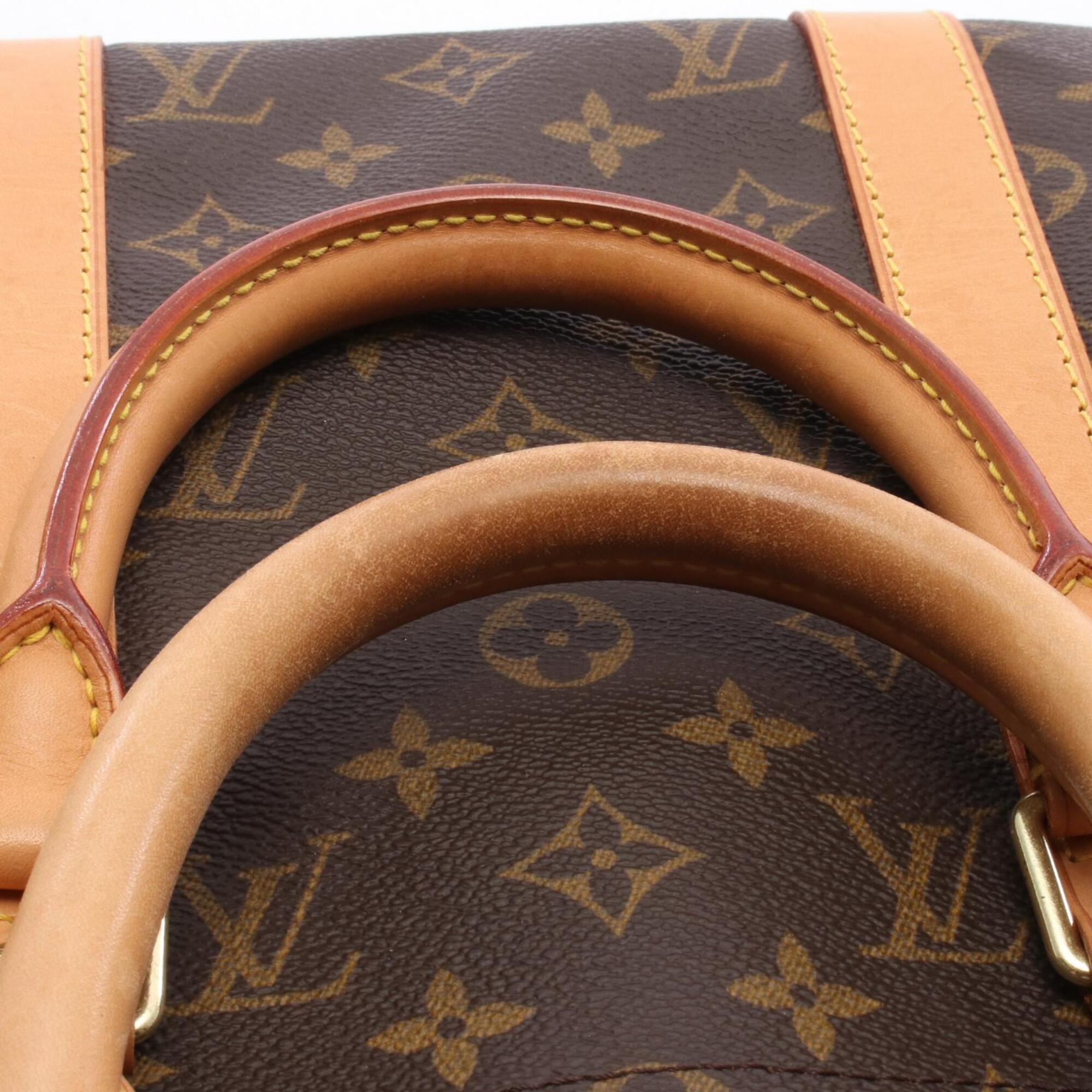 Louis Vuitton Brown Coated Canvas Pvc Monogram Leather Boston Bag Handbag (Pre-Owned)