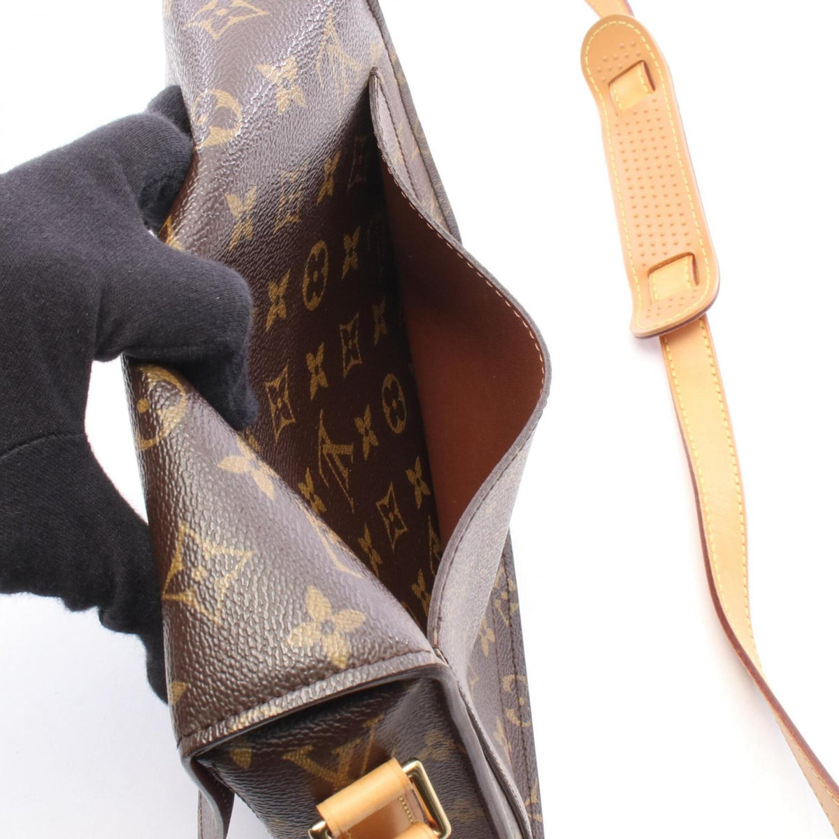 Louis Vuitton Brown Monogram Coated Canvas Leather Handbag Shoulder Bag (Pre-Owned)