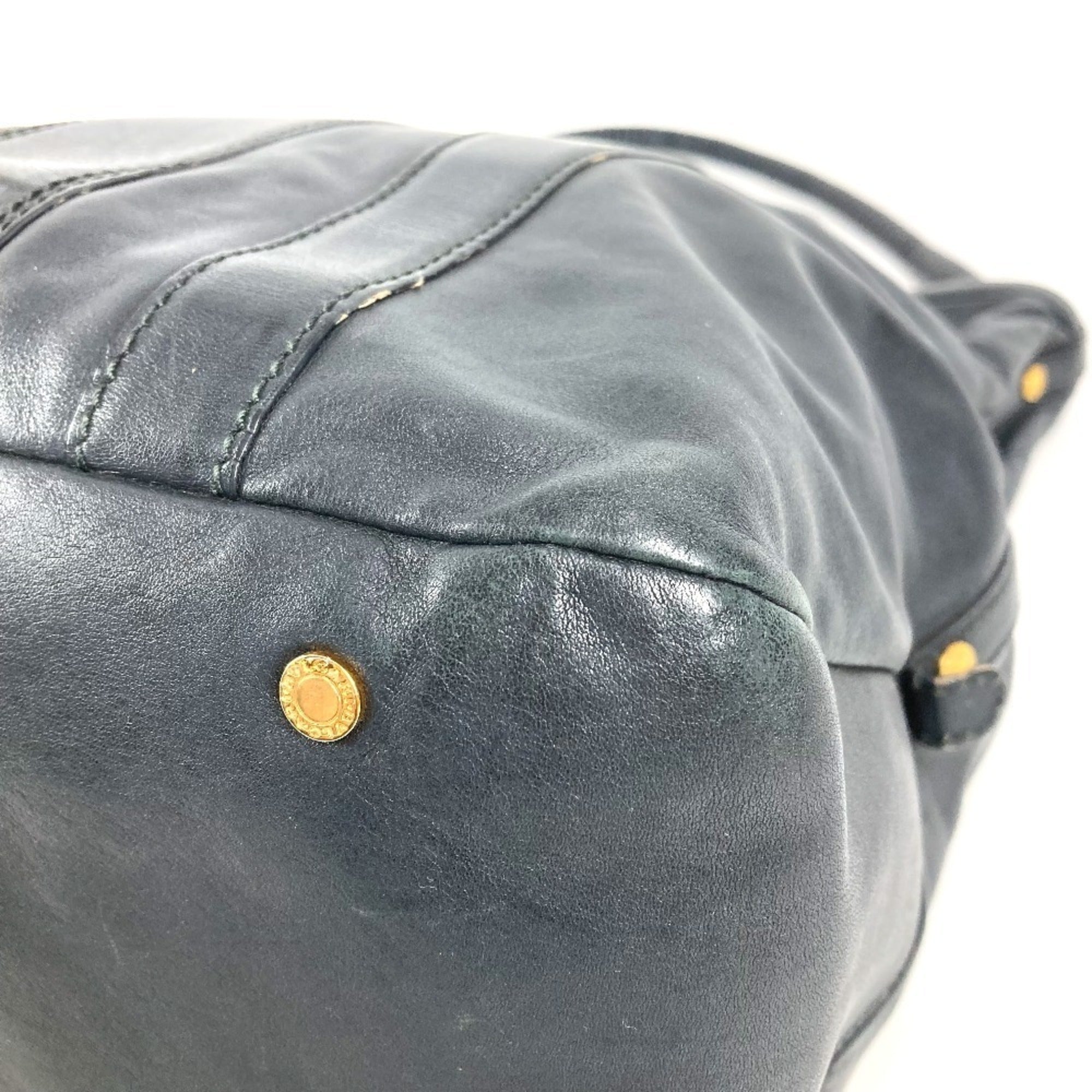 Bvlgari B.Zero1 Navy Leather Shoulder Bag Tote Bag (Pre-Owned)