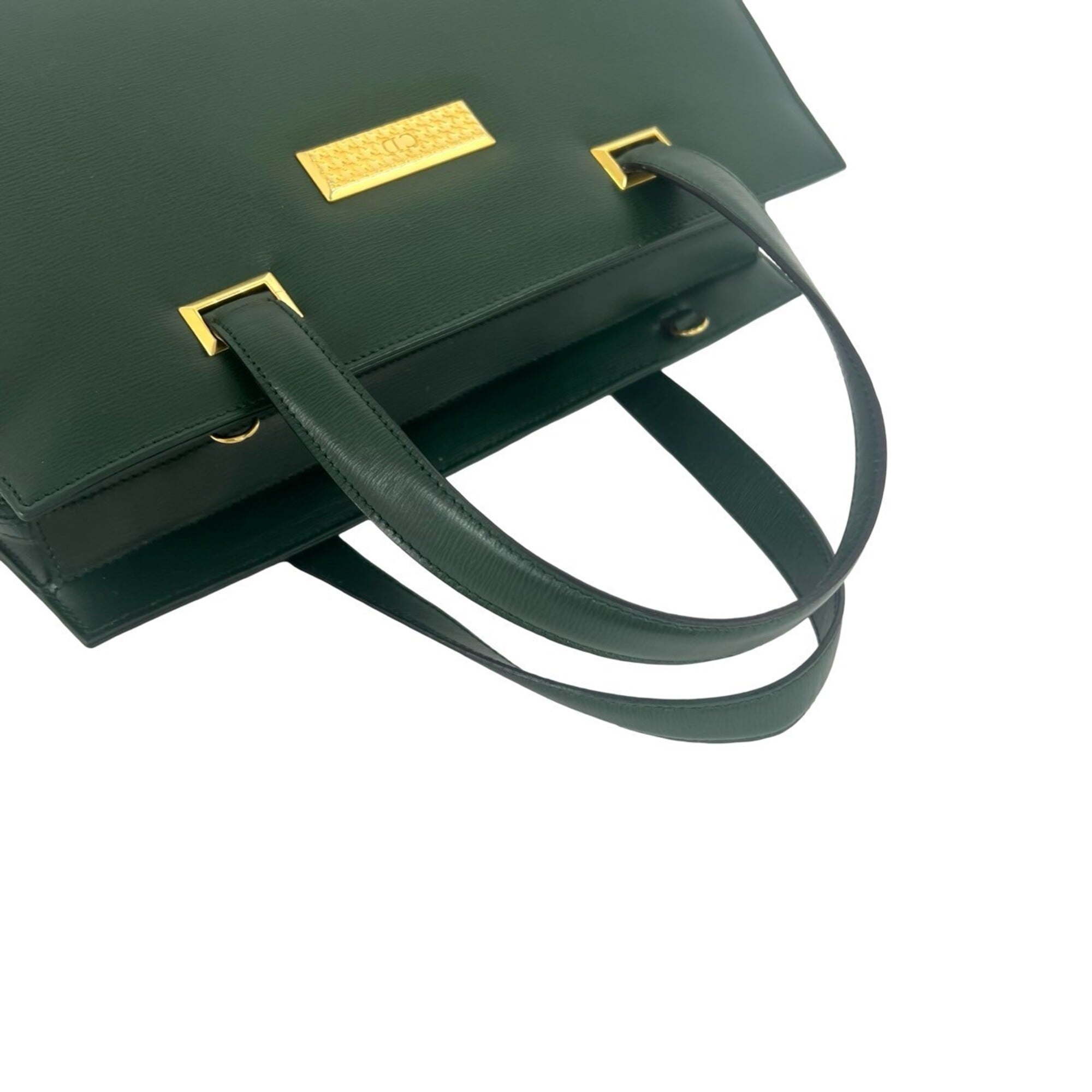 Christian Dior Green Leather Handbag Shoulder Bag (Pre-Owned)