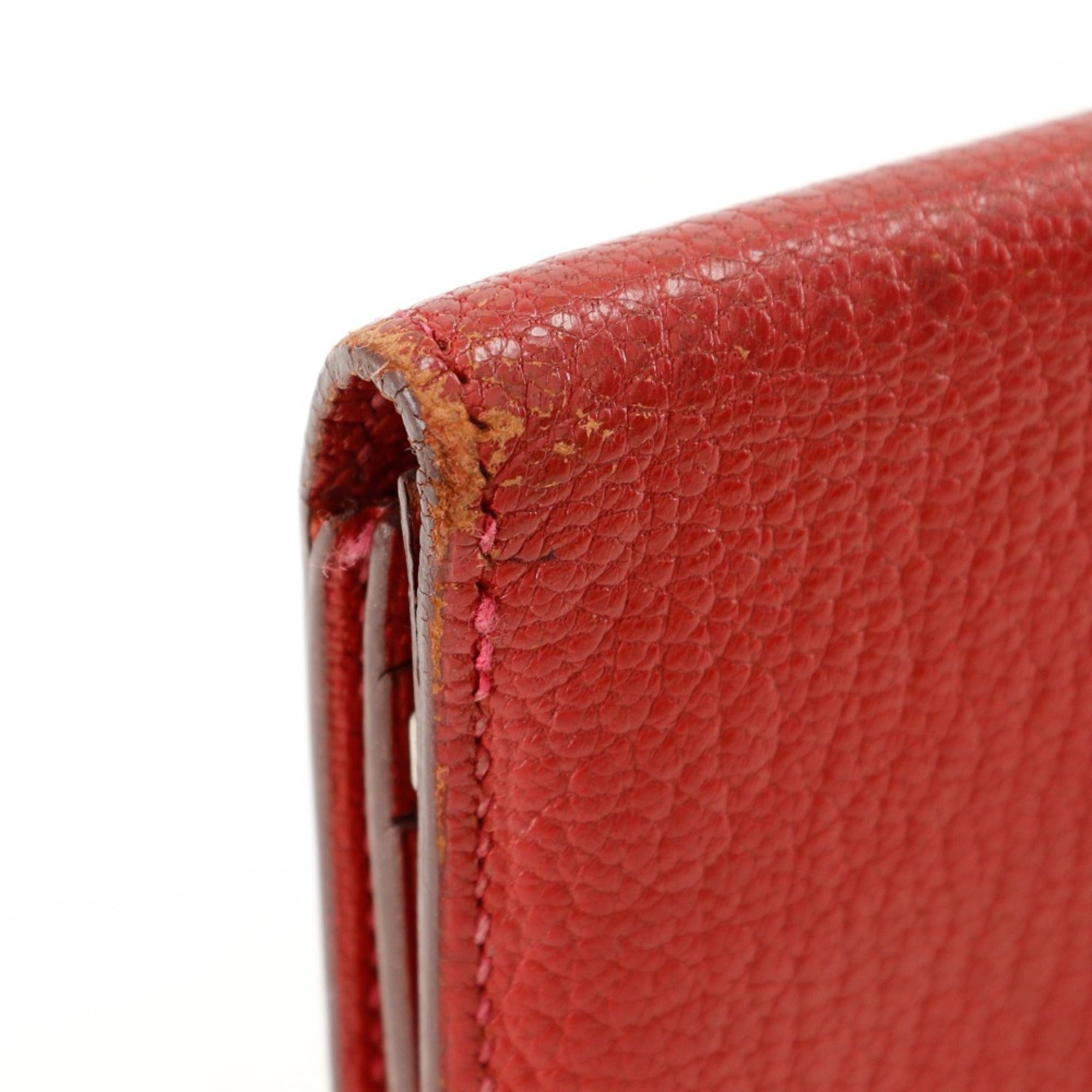 Hermes Red Color Wallet (Bi-Fold) (Pre-Owned)