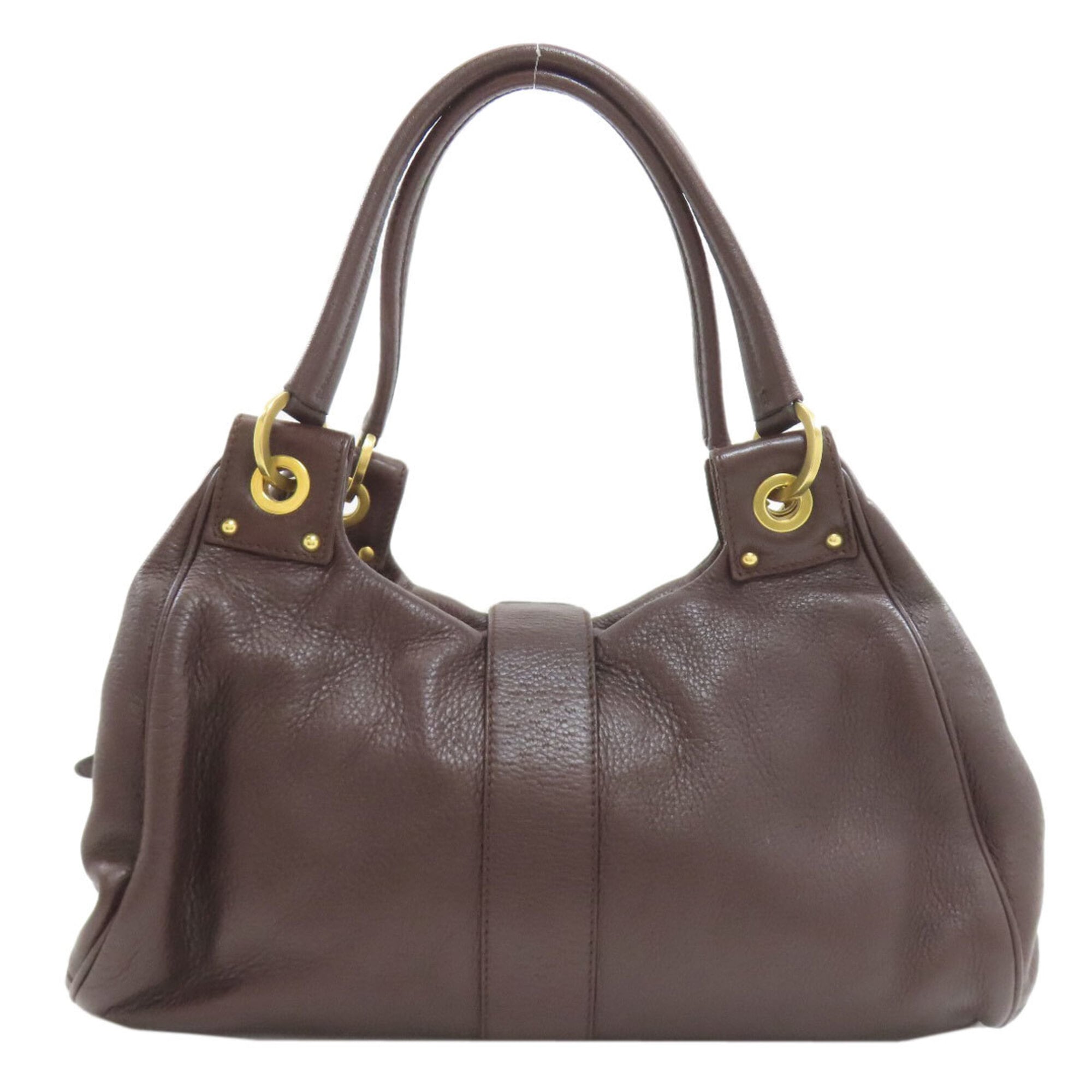 Salvatore Ferragamo Dark Brown Leather Handbag (Pre-Owned)