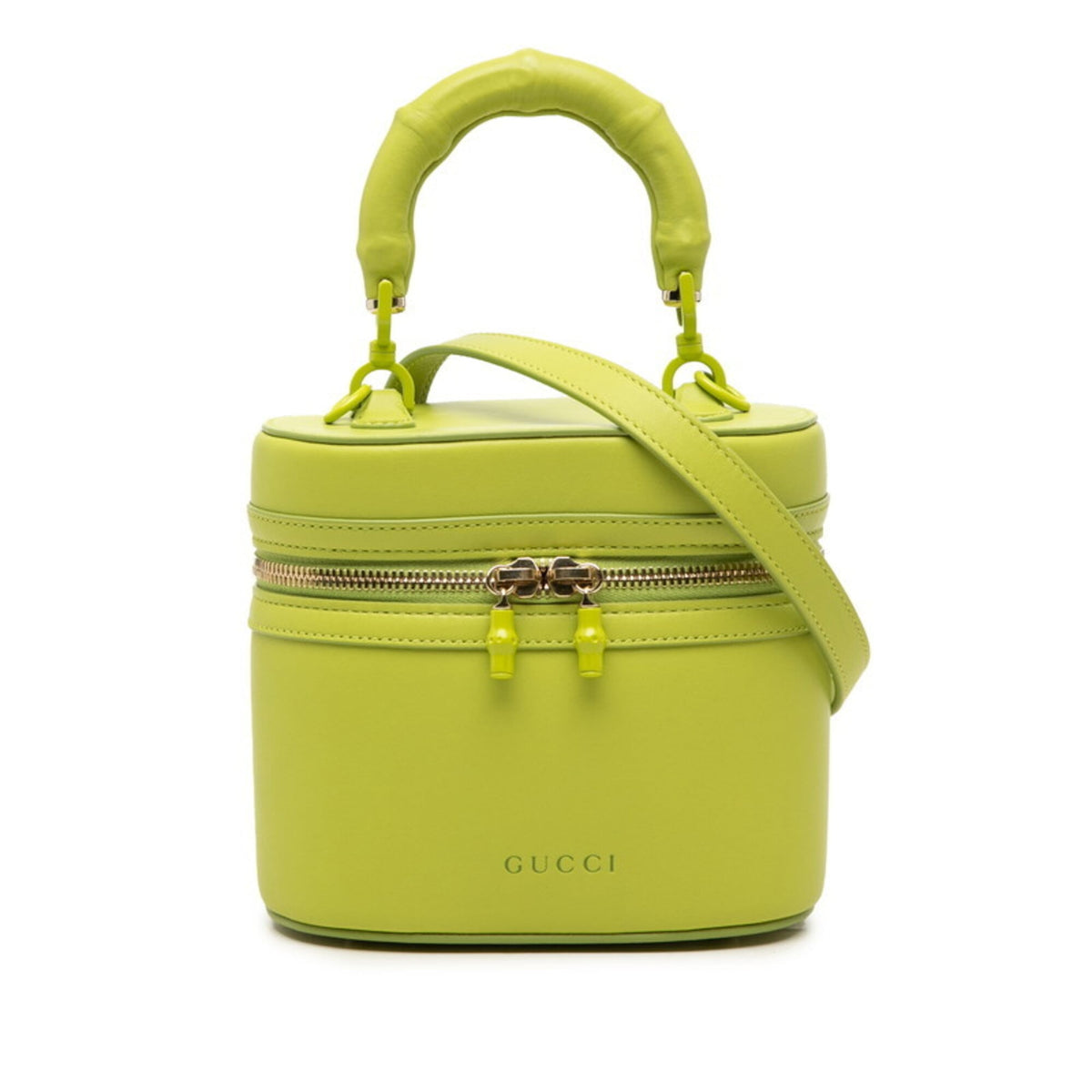 Gucci Light Green Leather Handbag Shoulder Bag Vanity Bag (Pre-Owned)