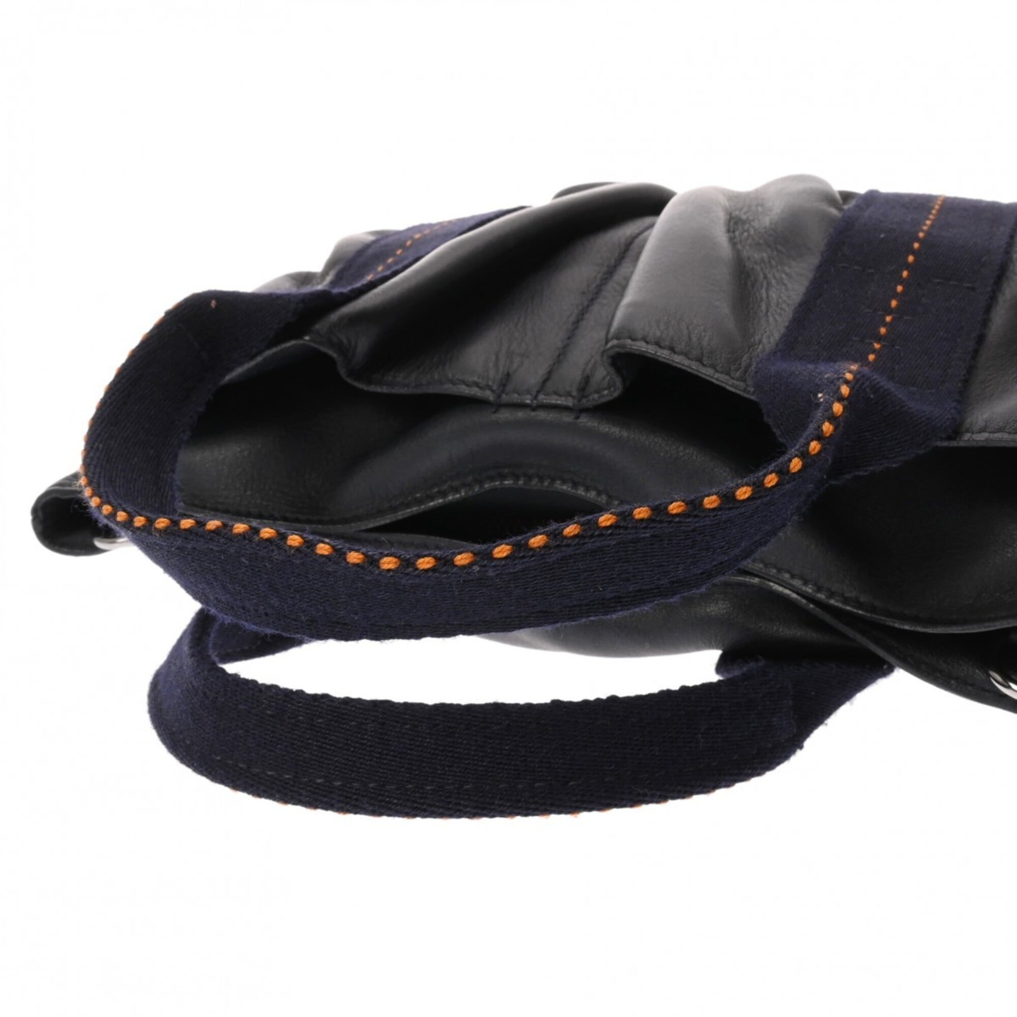 Hermes Caravan Horizontal Navy Veau Derma Handbag (Pre-Owned)