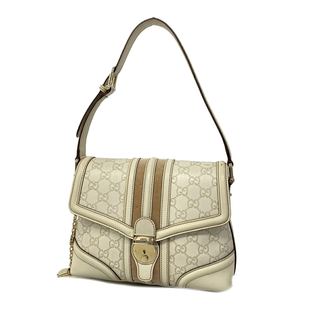 Gucci Ivory Leather Shoulder Bag (Pre-Owned)