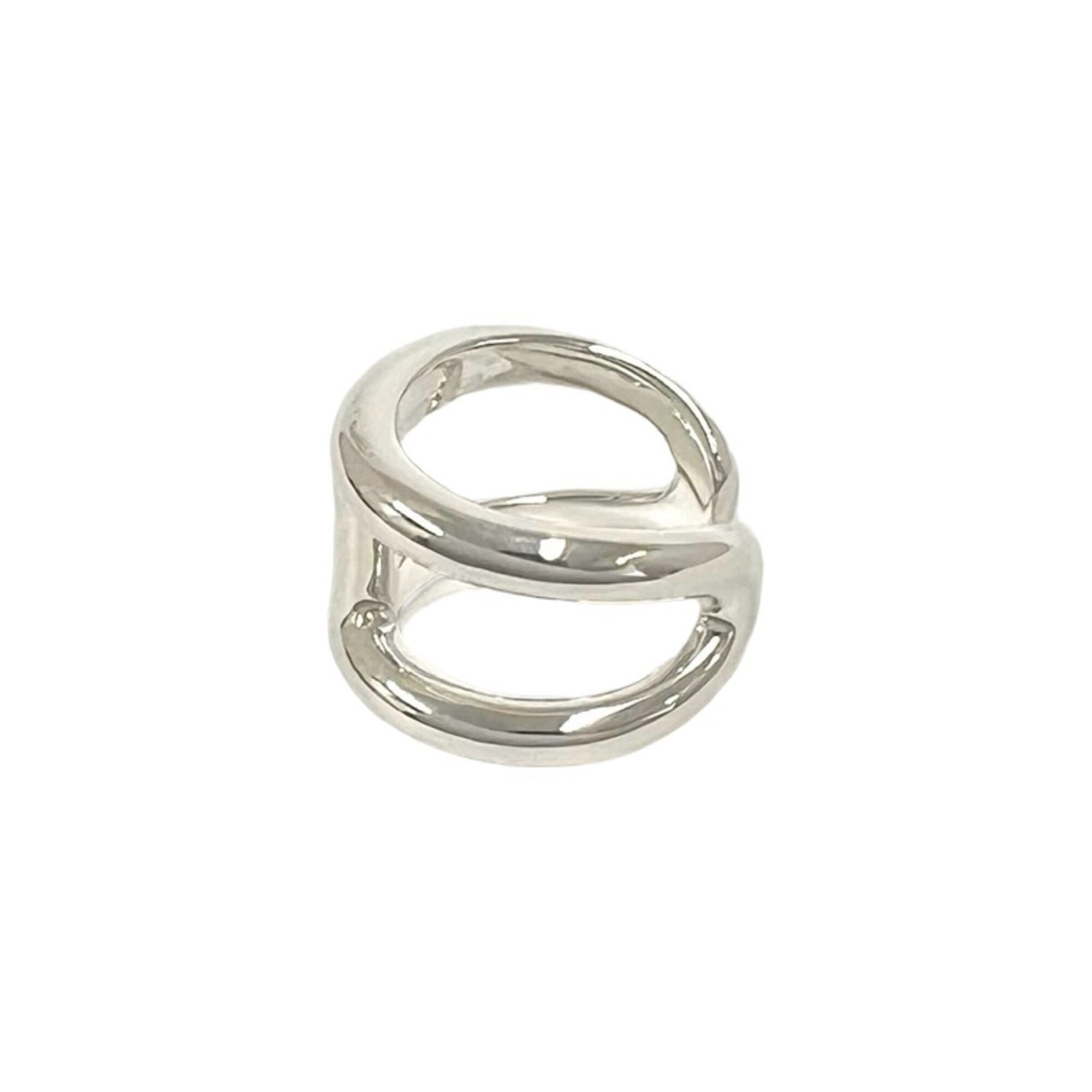 Hermes Silver Silver 925 Band Ring (Pre-Owned)