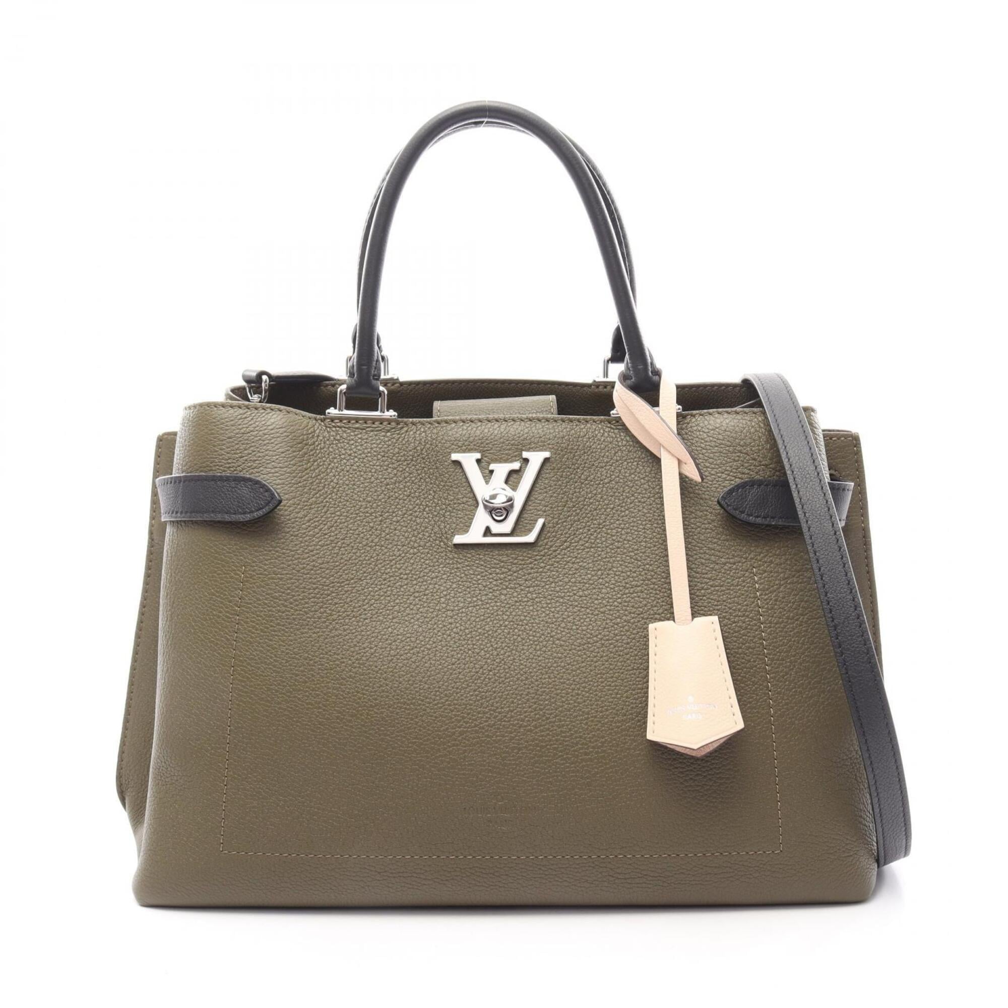 Louis Vuitton Black Khaki Noir Leather Handbag (Pre-Owned)