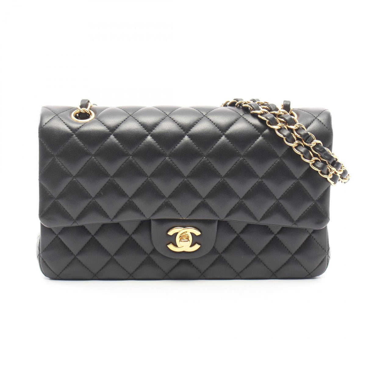 Chanel Black Leather Handbag Shoulder Bag (Pre-Owned)