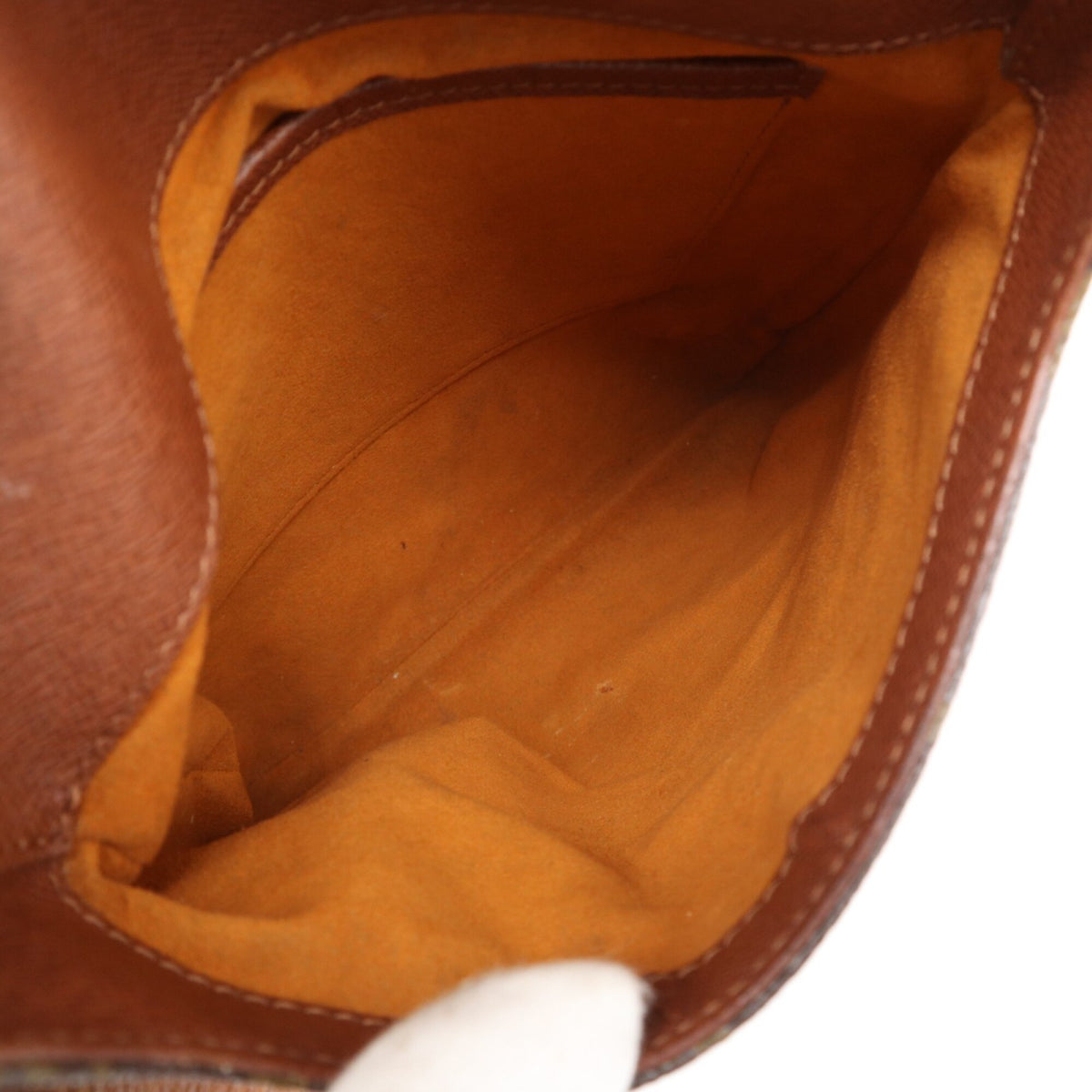 Louis Vuitton Beige Brown Monogram Coated Canvas Leather Shoulder Bag (Pre-Owned)