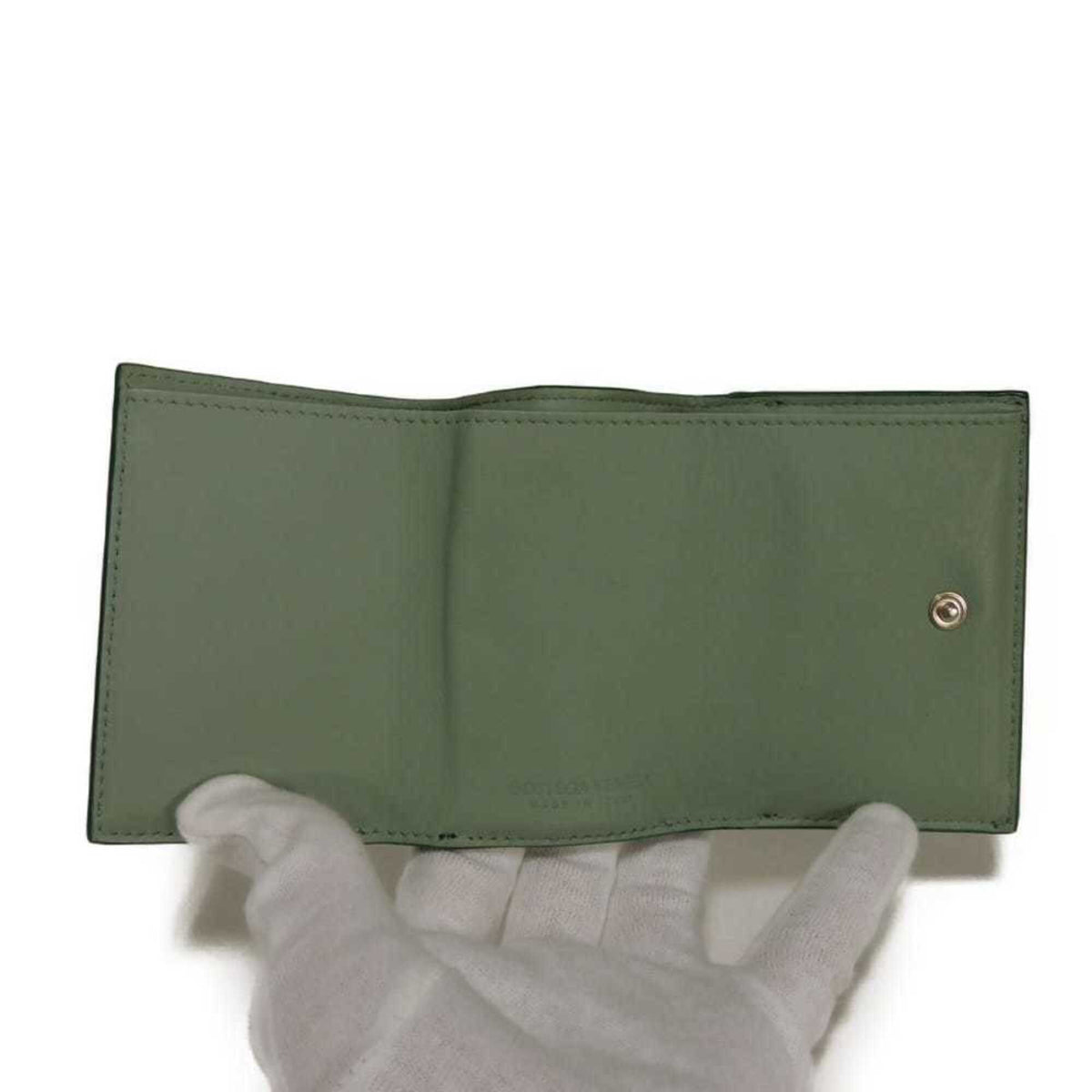 Bottega Veneta Green Intrecciato Wallet (Tri-Fold) (Pre-Owned)