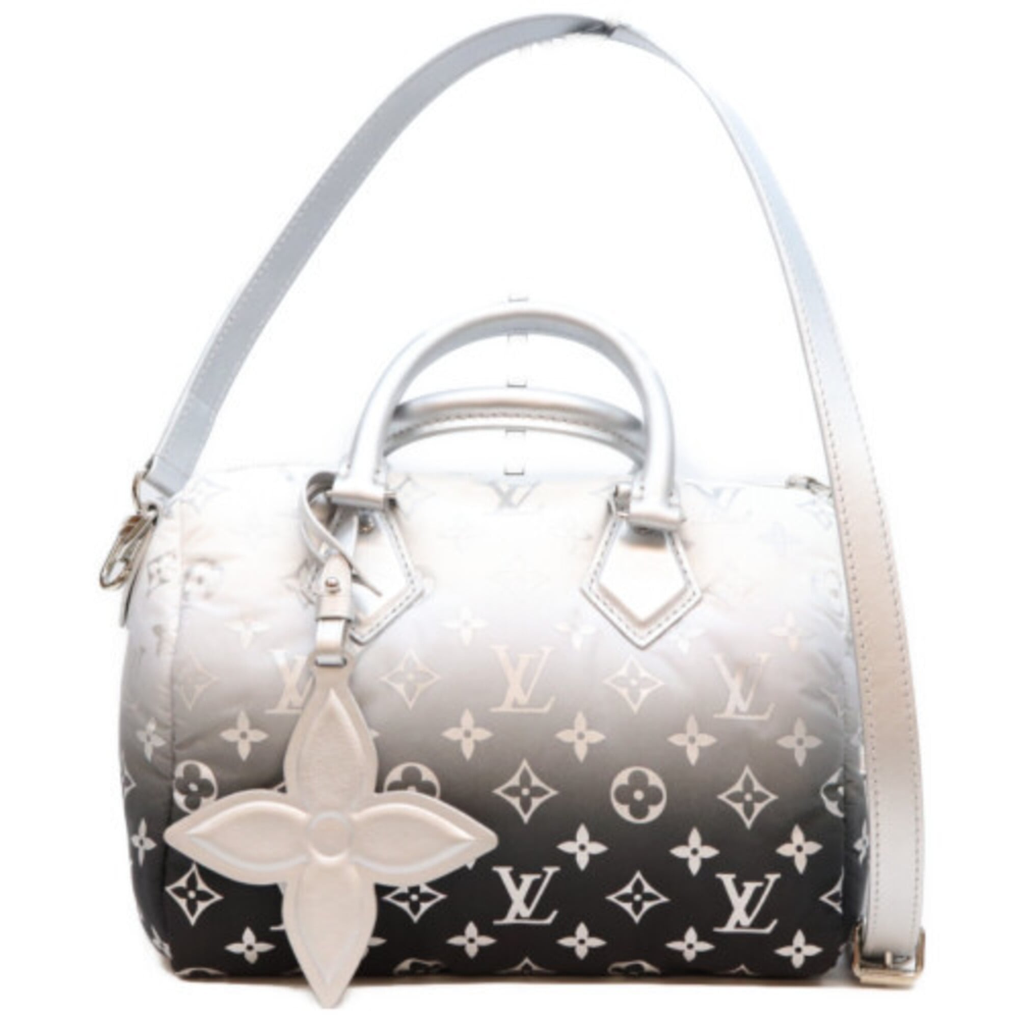 Louis Vuitton Silver Nylon Shoulder Bag (Pre-Owned)