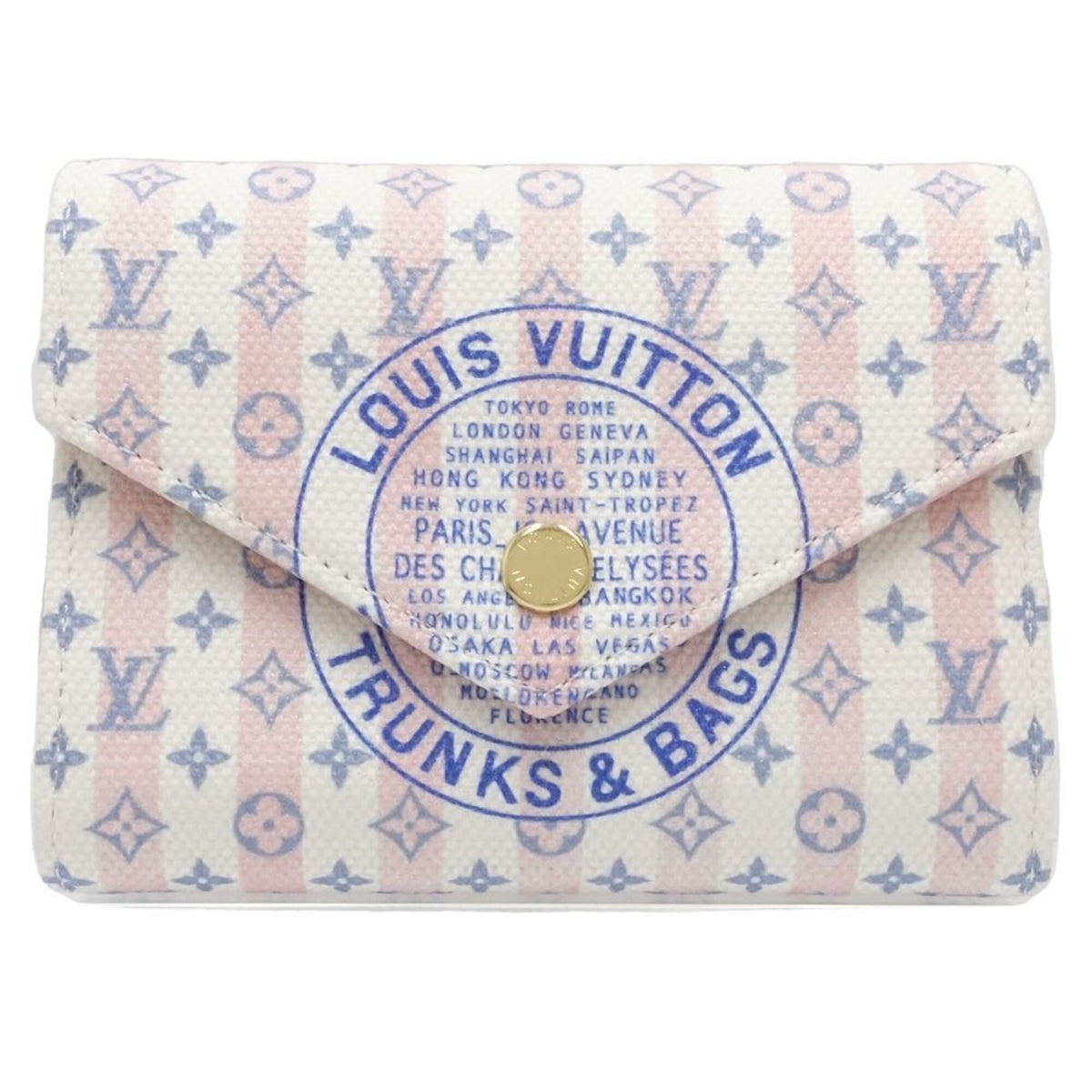 Louis Vuitton Blue White Canvas Wallet (Tri-Fold) (Pre-Owned)
