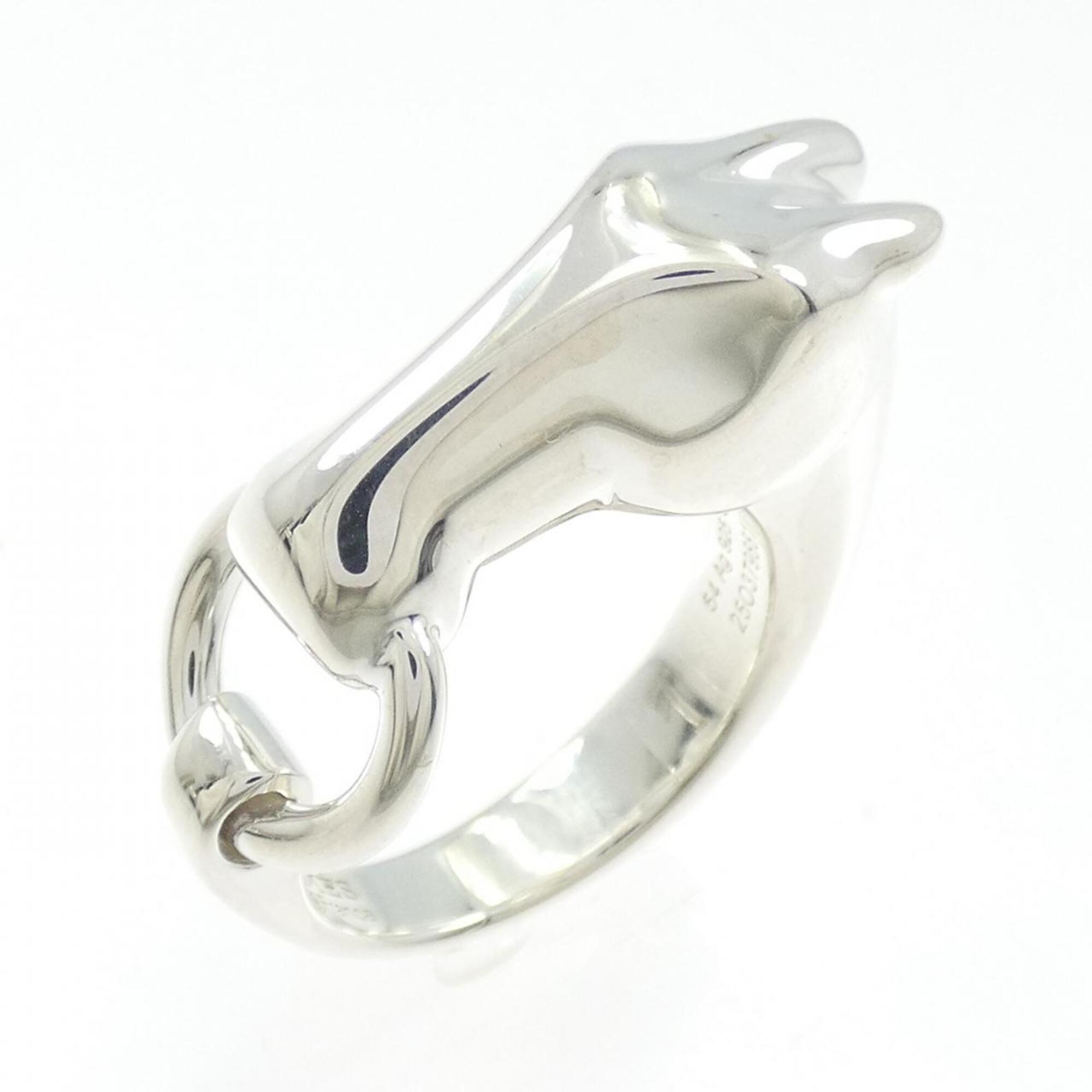 Hermes Silver Silver 925 Band Ring (Pre-Owned)