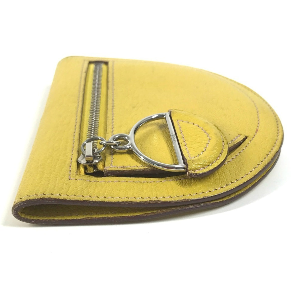 Hermes Yellow Leather Coin Purse/Coin Case (Pre-Owned)
