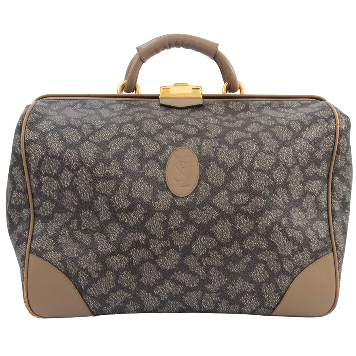 Yves Saint Laurent Beige Brown Pvc Handbag (Pre-Owned)