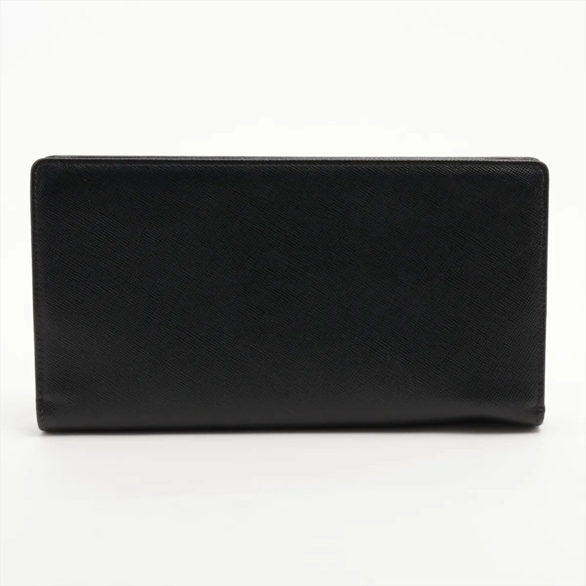 Prada Saffiano Black Saffiano Long Wallet (Bi-Fold) (Pre-Owned)