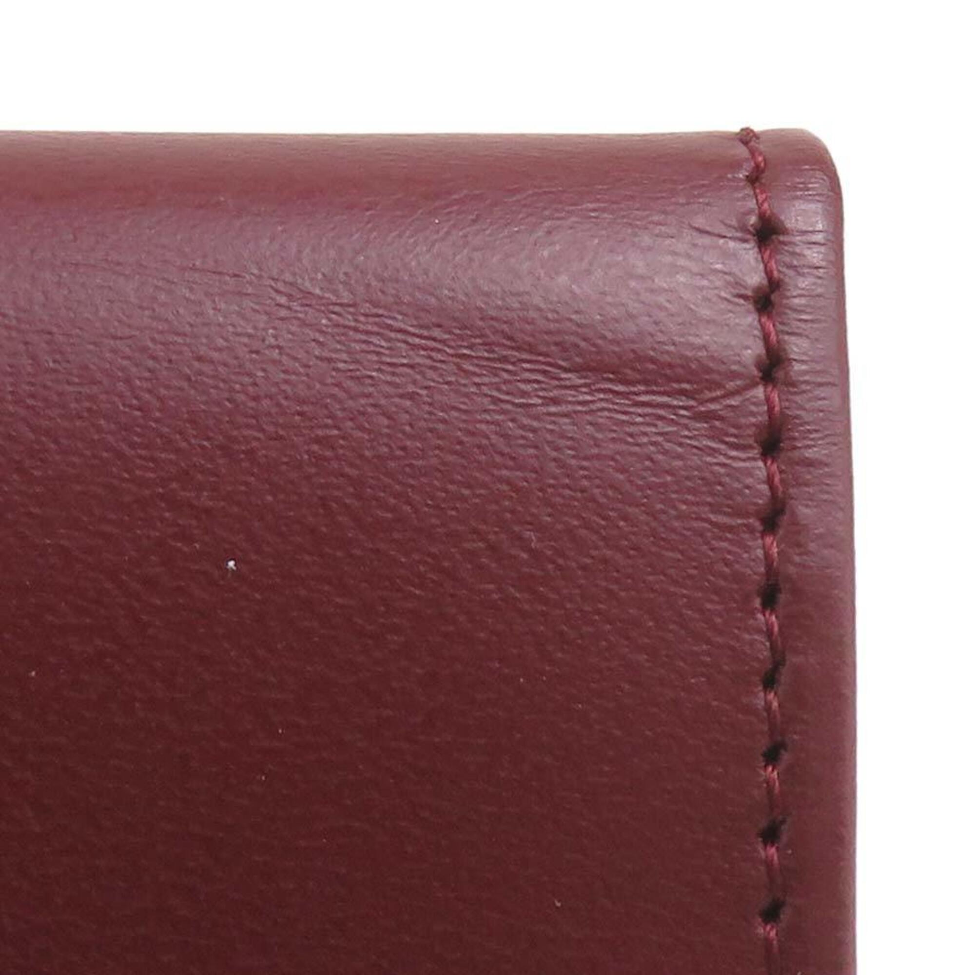 Cartier Bordeaux Leather Coin Purse/Coin Case (Pre-Owned)